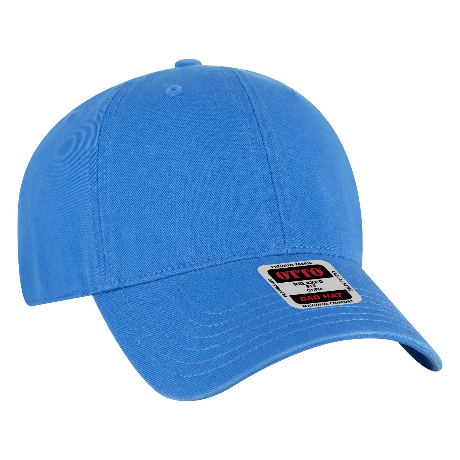 Front View of 104 - Lake Blue OTTO CAP 6 Panel Low Profile Dad Hat