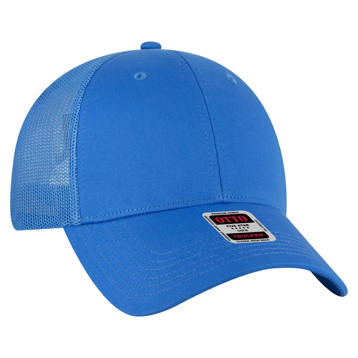 Right View of 104 - Lake Blue OTTO CAP 6 Panel Low Profile Mesh Back Trucker Hat