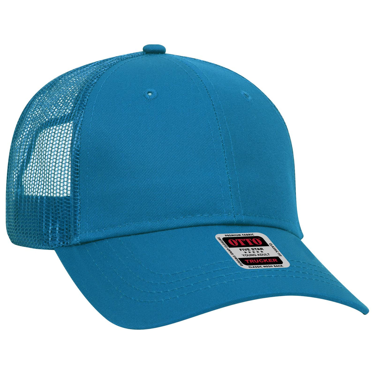 Right View of 104 - Lake Blue OTTO CAP 6 Panel Low Profile Mesh Back Trucker Hat