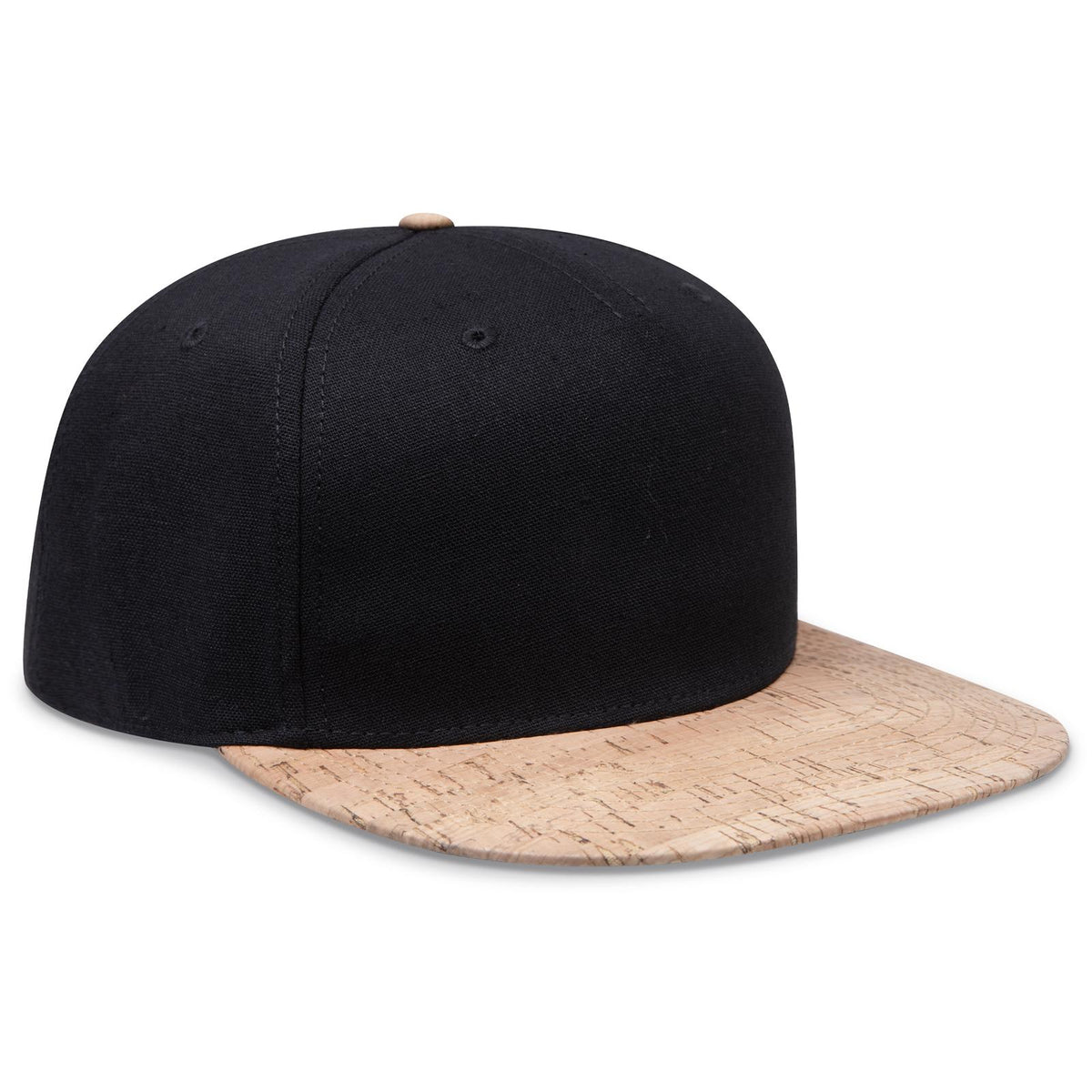 Right View of 11203 - Cork/Blk OTTO CAP "OTTO SNAP" 5 Panel Pro Style Snapback Hat