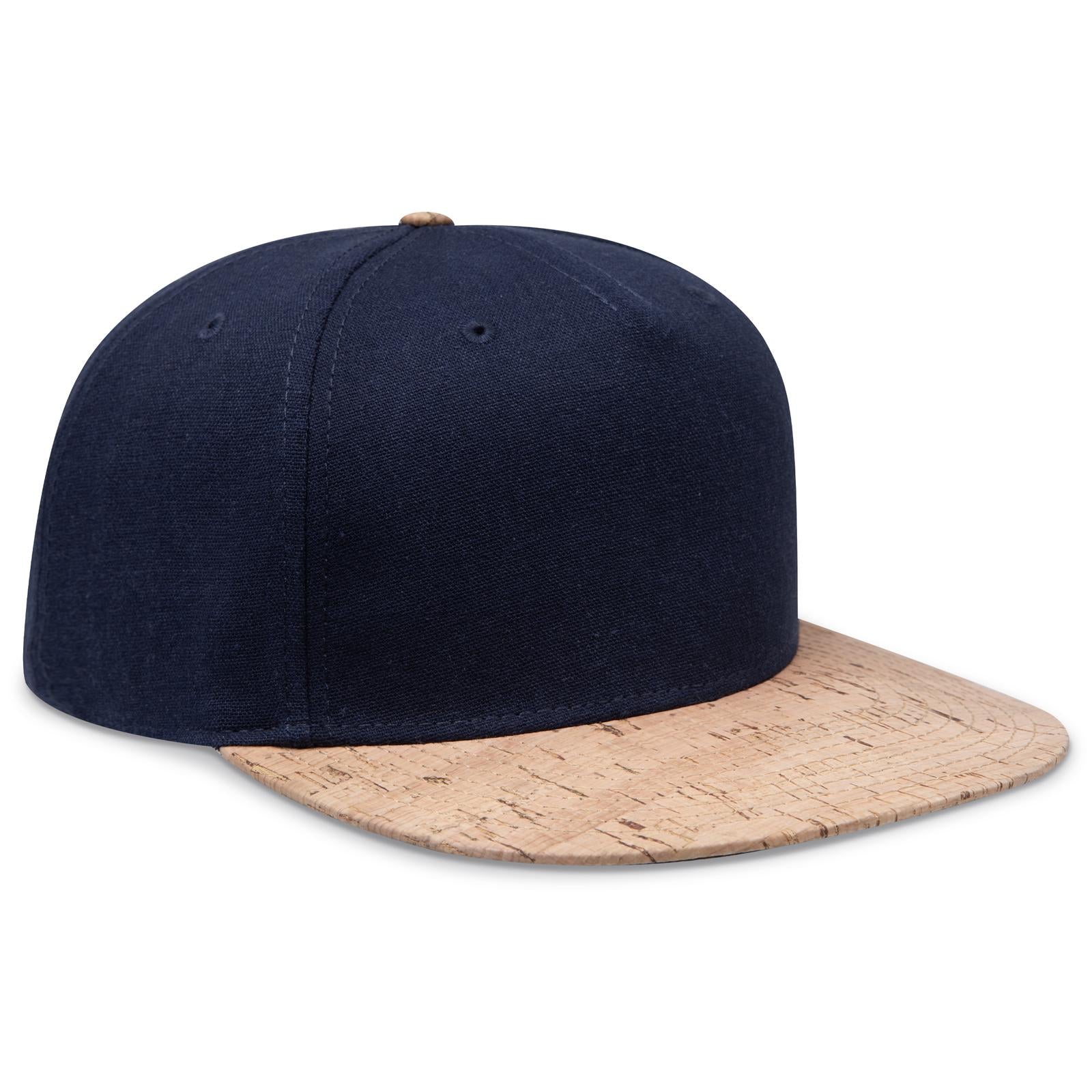Front View of 11204 - Cork/Nvy OTTO CAP "OTTO SNAP" 5 Panel Pro Style Snapback Hat