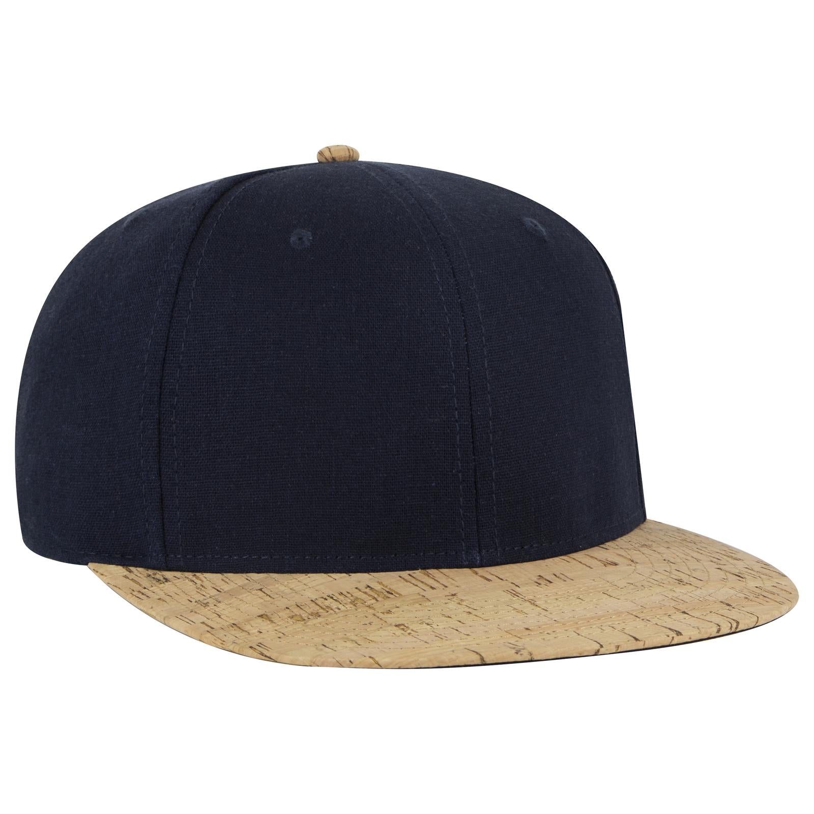 Front View of 11204 - Cork/Nvy OTTO CAP "OTTO SNAP" 6 Panel Pro Style Snapback Hat