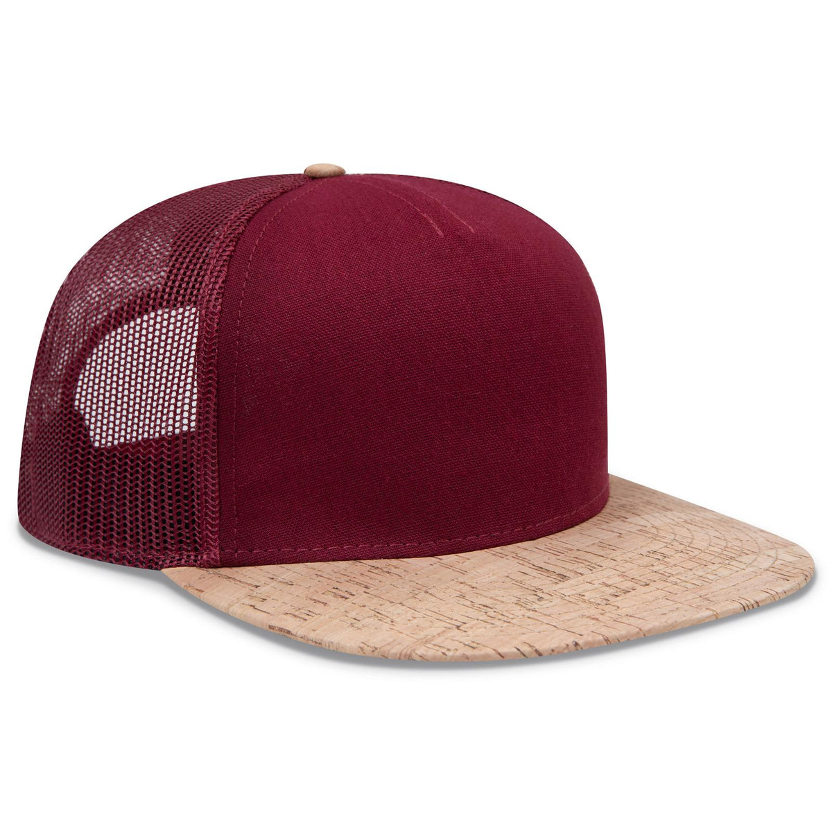 Right View of 11219B - Cork/Bg Mrn OTTO CAP "OTTO SNAP" 5 Panel Pro Style Mesh Back Trucker Snapback Hat