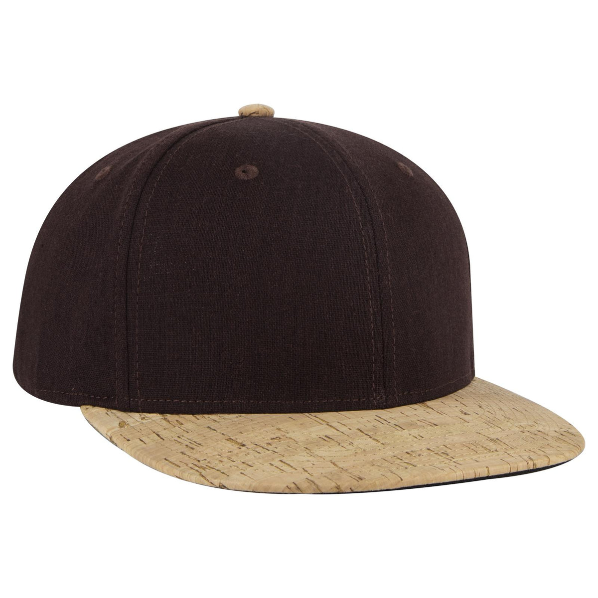 Right View of 11239 - Cork/Dk.Brn OTTO CAP "OTTO SNAP" 6 Panel Pro Style Snapback Hat