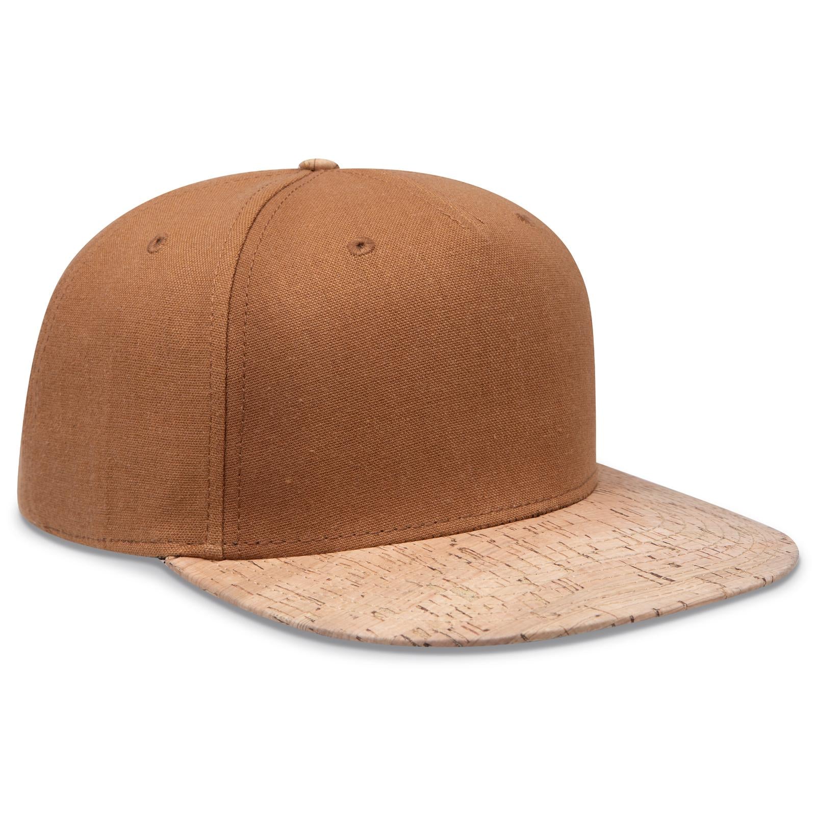 Front View of 11284 - Cork/Cy Brn OTTO CAP "OTTO SNAP" 5 Panel Pro Style Snapback Hat