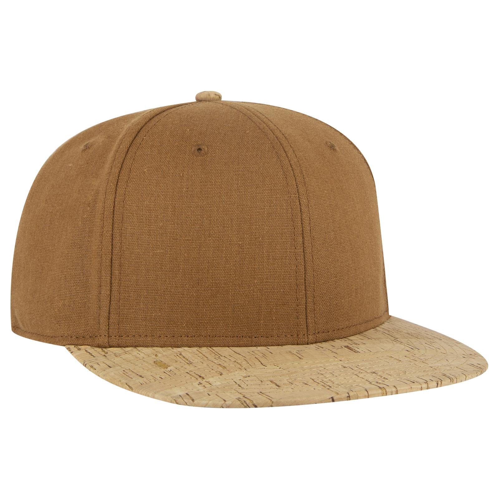 Front View of 11284 - Cork/Cy Brn OTTO CAP "OTTO SNAP" 6 Panel Pro Style Snapback Hat