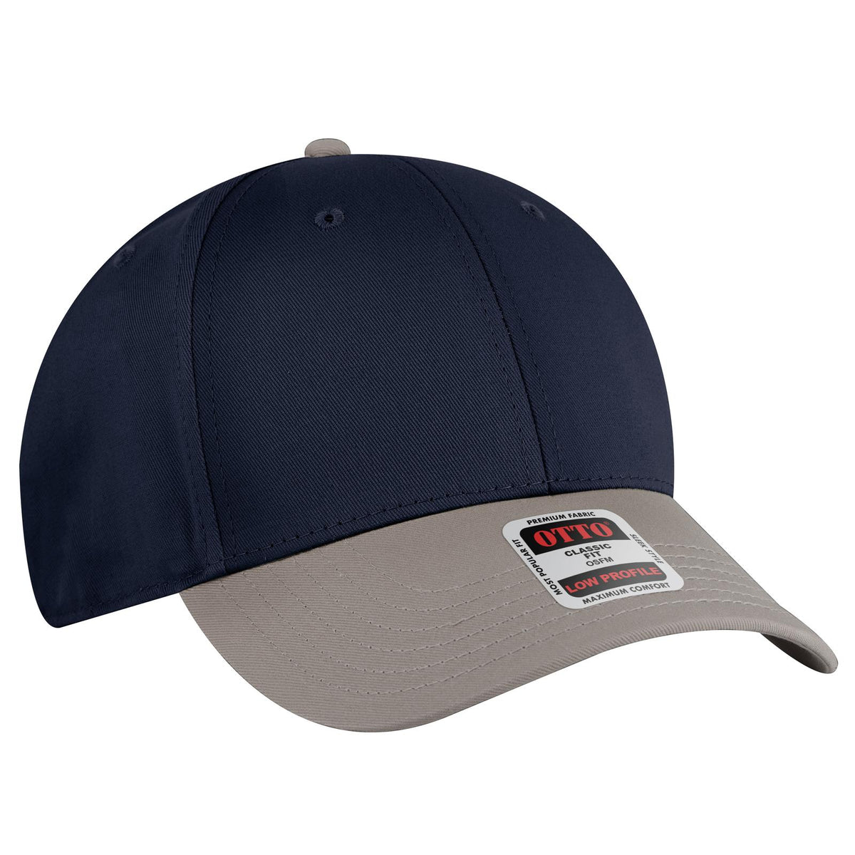 Right View of 140404 - Gry/Nvy/Nvy OTTO CAP 6 Panel Low Profile Baseball Cap