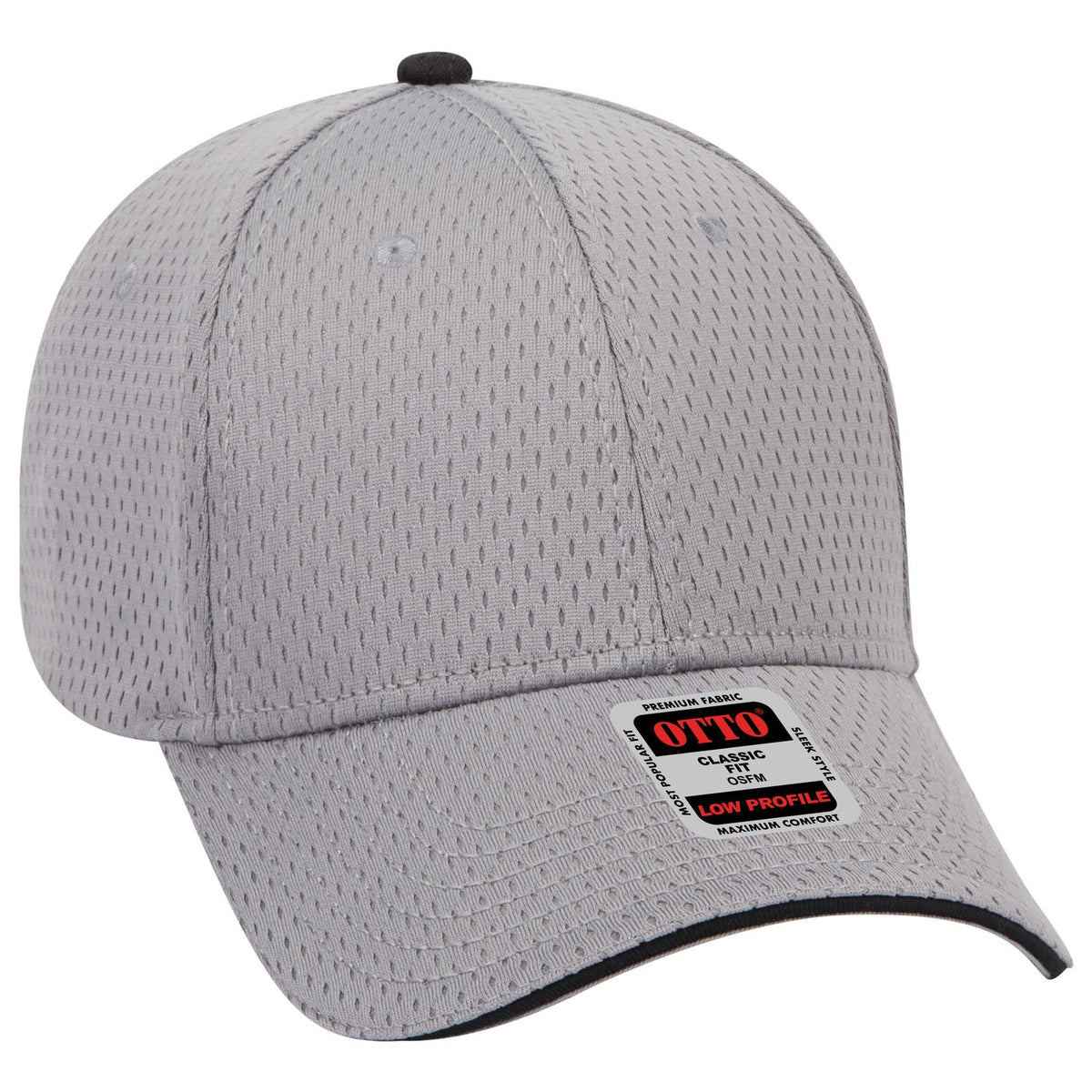 Right View of 141403 - Gry/Gry/Blk OTTO CAP 6 Panel Low Profile Baseball Cap