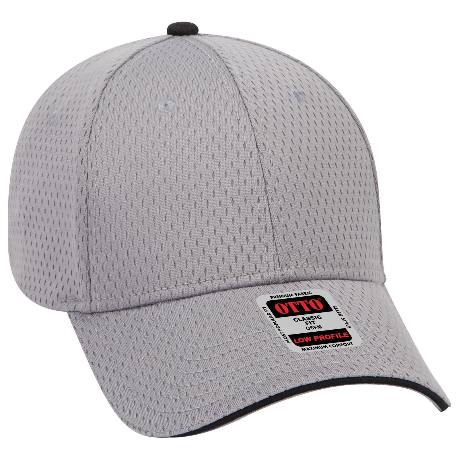 Front View of 141403 - Gry/Gry/Blk OTTO CAP 6 Panel Low Profile Baseball Cap