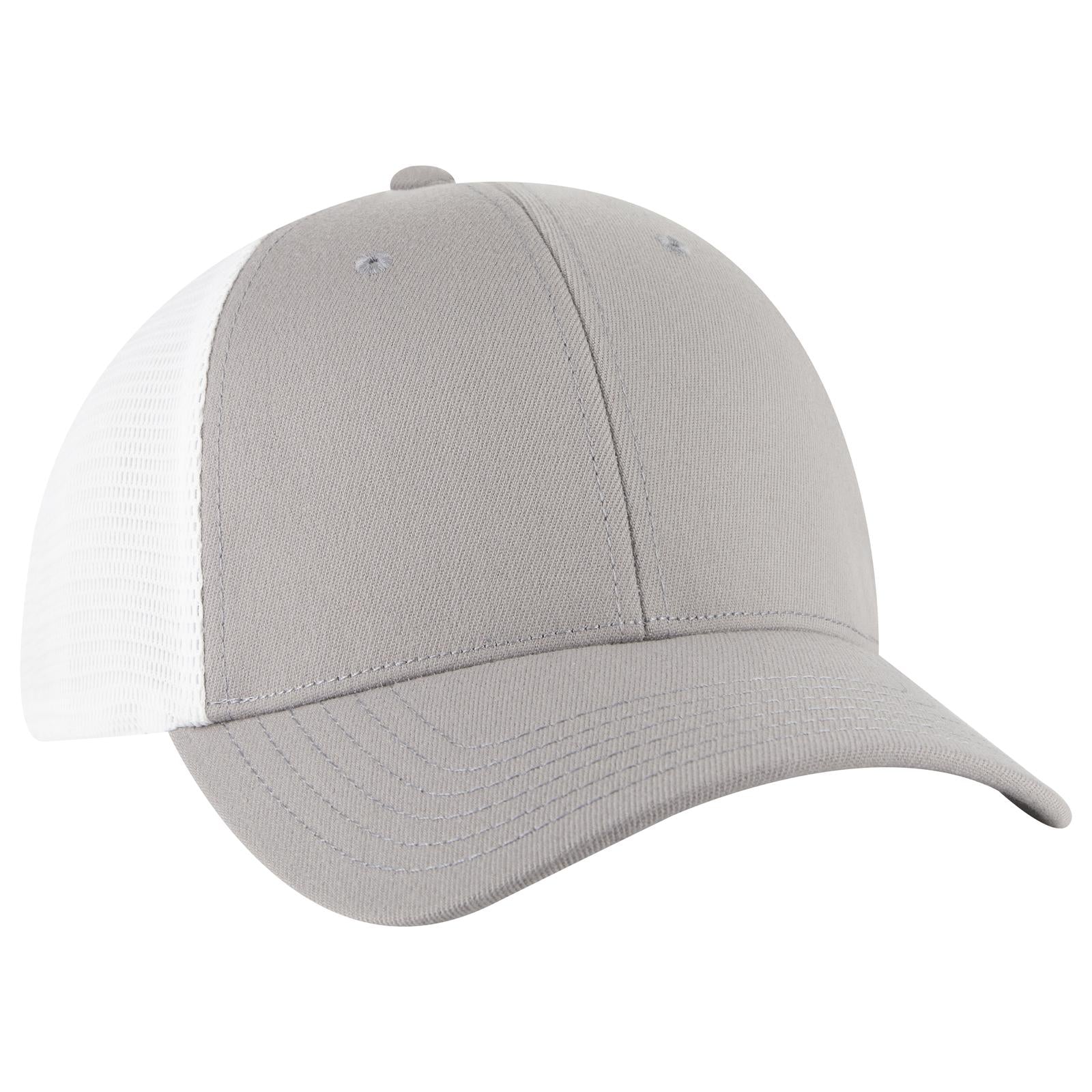 Right View of 1416 - Gry/Wht OTTO CAP "OTTO COMFY FIT" 6 Panel Low Profile Mesh Back Trucker Hat