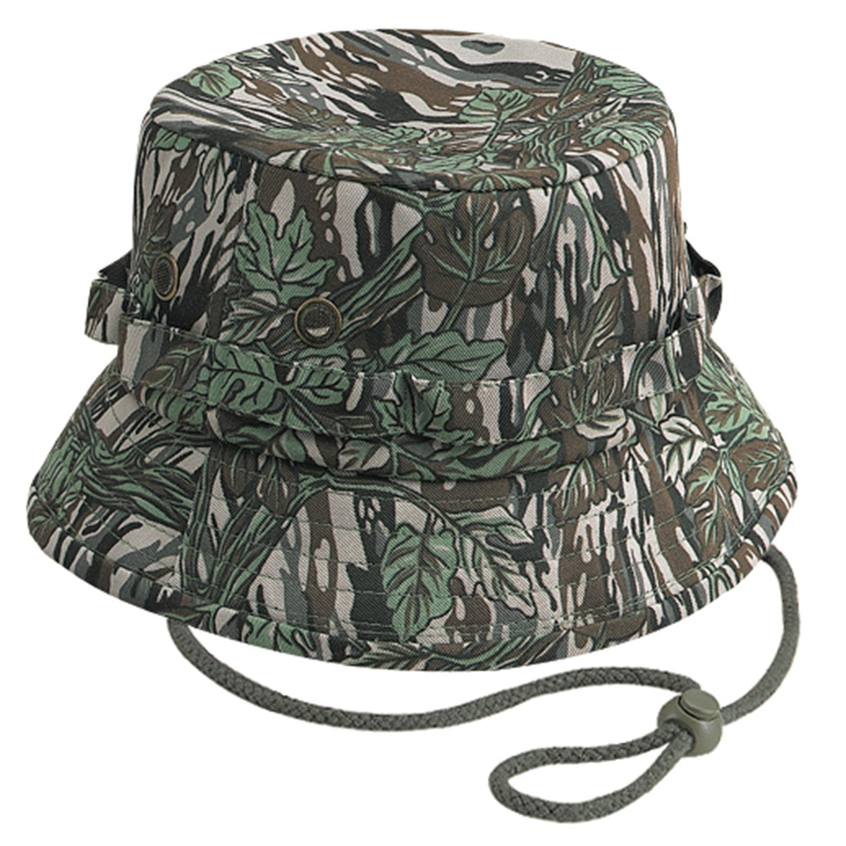 Right View of 1417 - Gry/Dk.Grn OTTO CAP Camouflage Bucket Hat