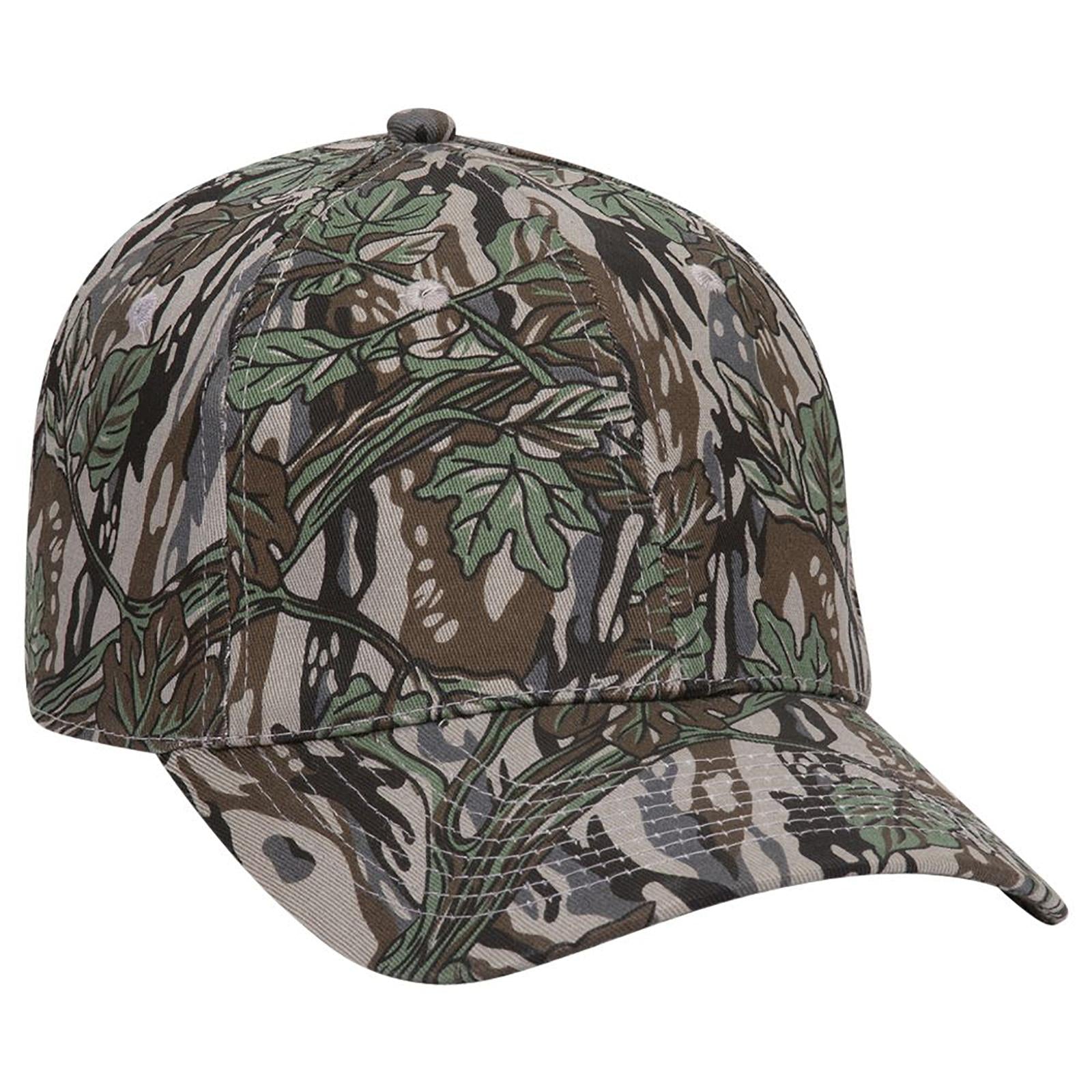 Front View of 1417 - Gry/Dk.Grn OTTO CAP "OTTO FLEX" Fitted Camouflage 6 Panel Low Profile Baseball Cap