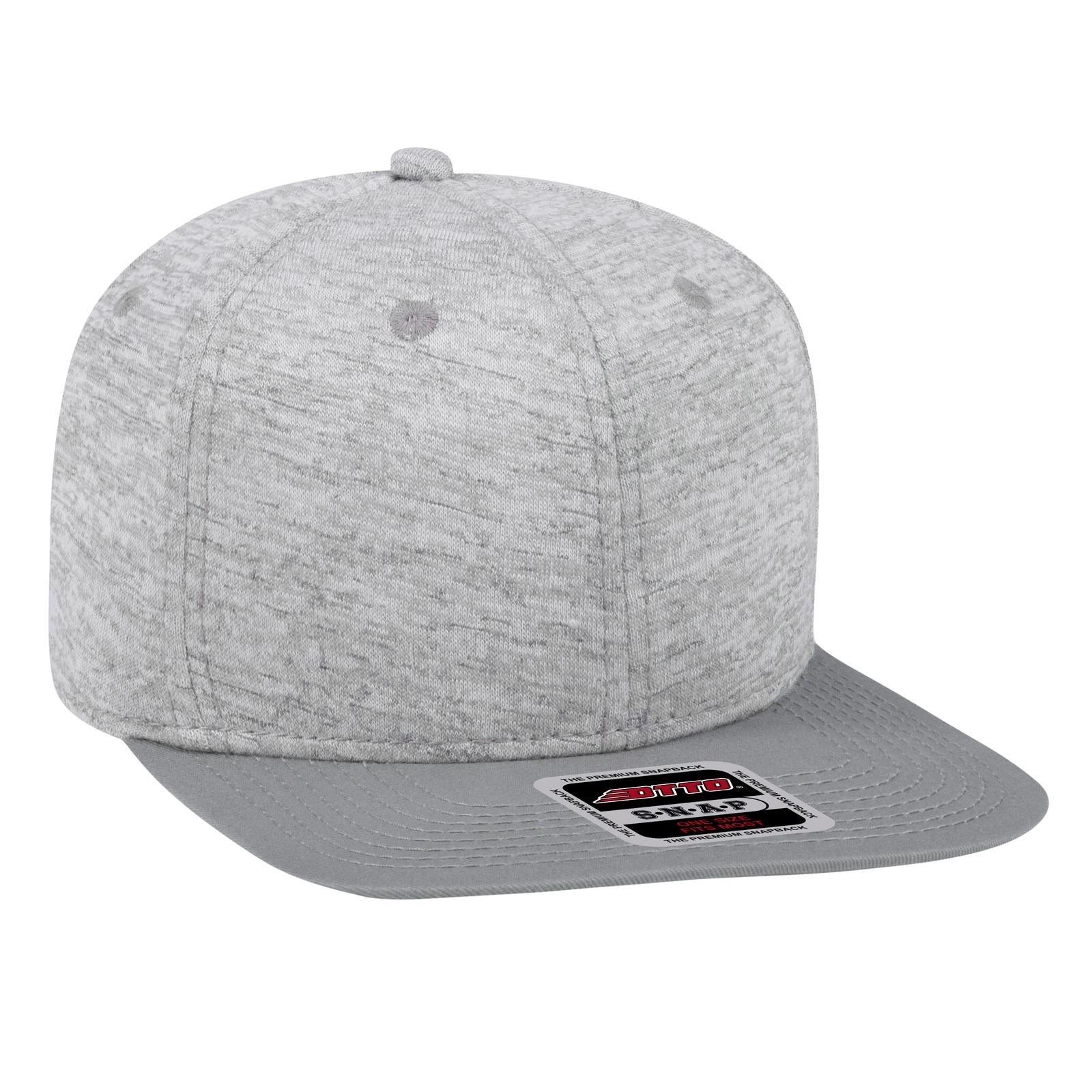 Front View of 1474 - Gry/H. Gry OTTO CAP "OTTO SNAP" 6 Panel Mid Profile Snapback Hat