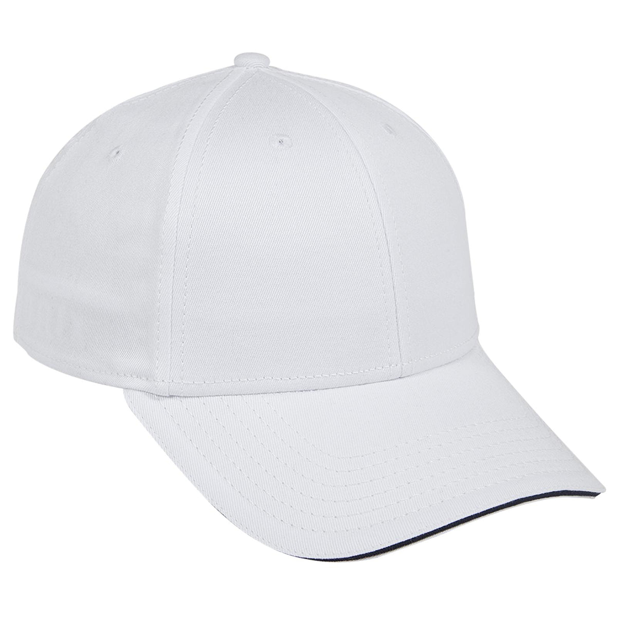Right View of 161604 - Wht/Wht/Nvy OTTO CAP "OTTO FLEX" Fitted 6 Panel Low Profile Baseball Cap