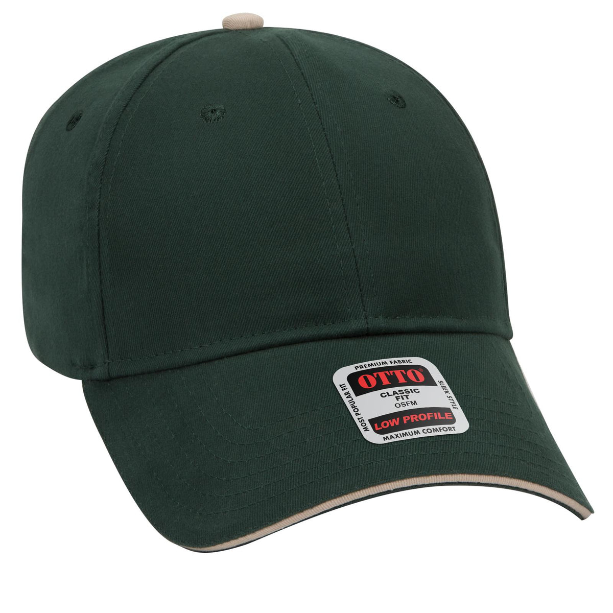 Right View of 171732 - Dk.Grn/Dk.Grn/Kha OTTO CAP 6 Panel Low Profile Baseball Cap