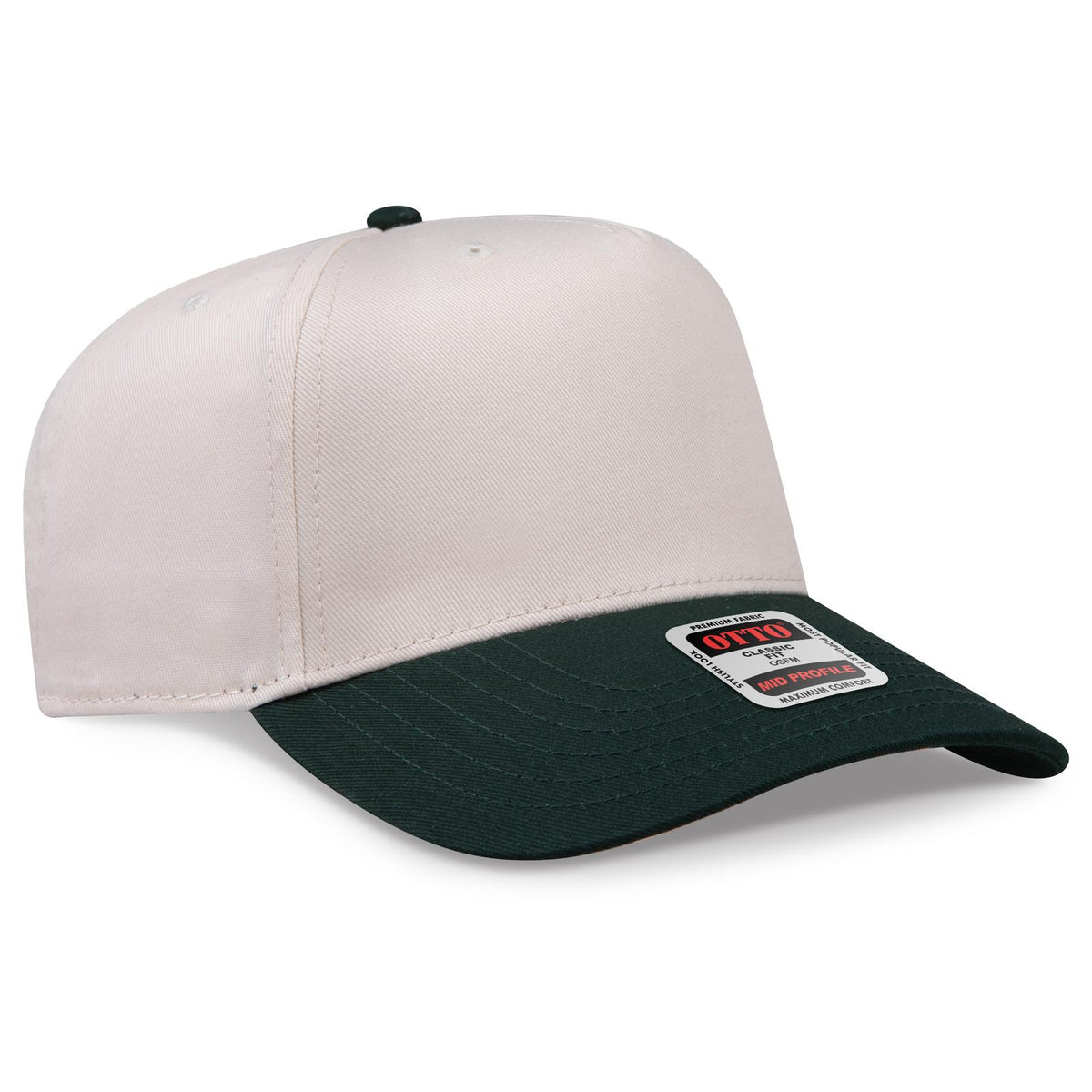 Right View of 1731 - Dk.Grn/Natrl OTTO CAP 5 Panel Mid Profile Baseball Cap