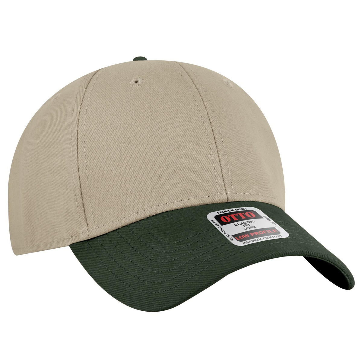 Right View of 1732 - Dk.Grn/Kha OTTO CAP 6 Panel Low Profile Baseball Cap