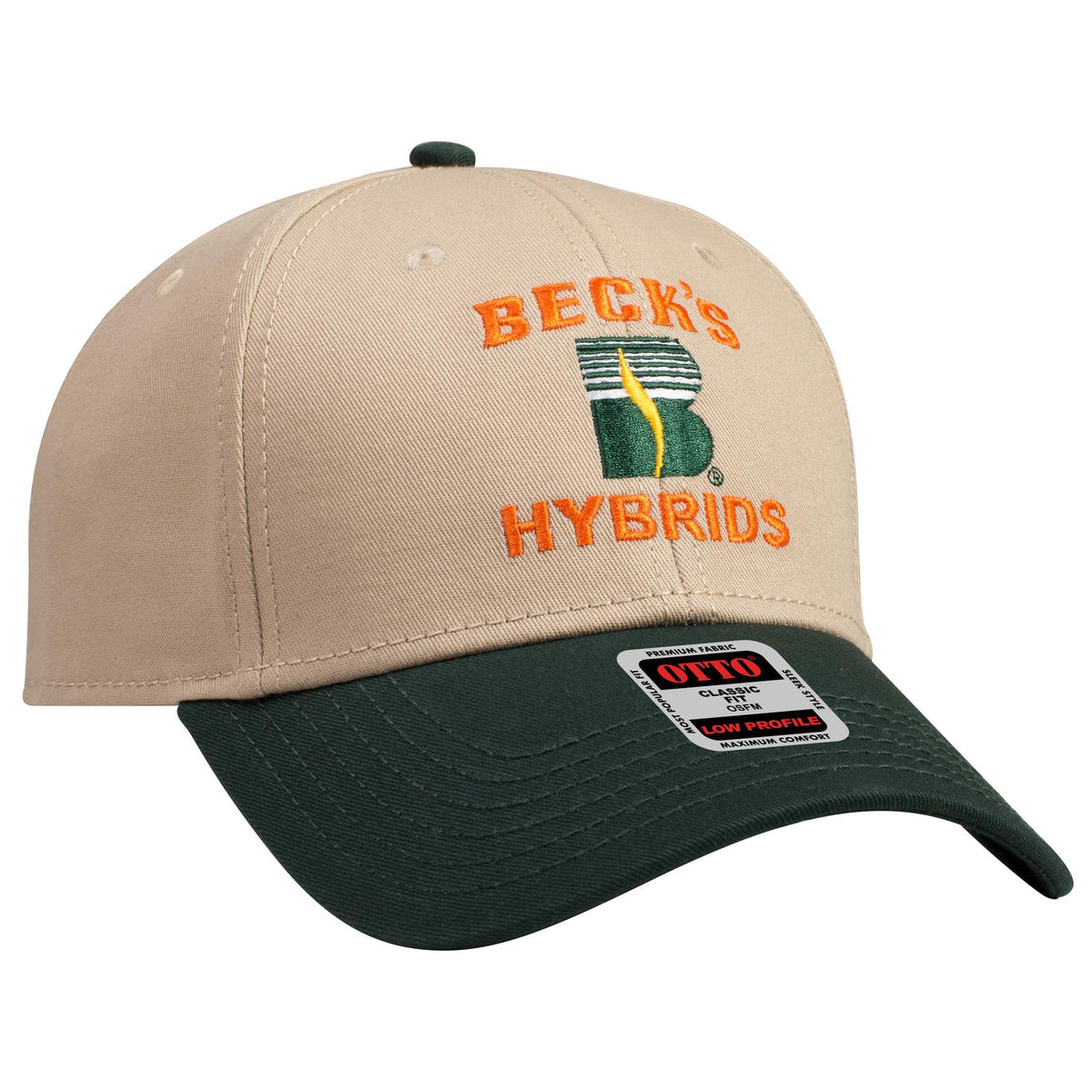 Right View of 173232 - Dk.Grn/Kha/Kha OTTO CAP 6 Panel Low Profile Baseball Cap