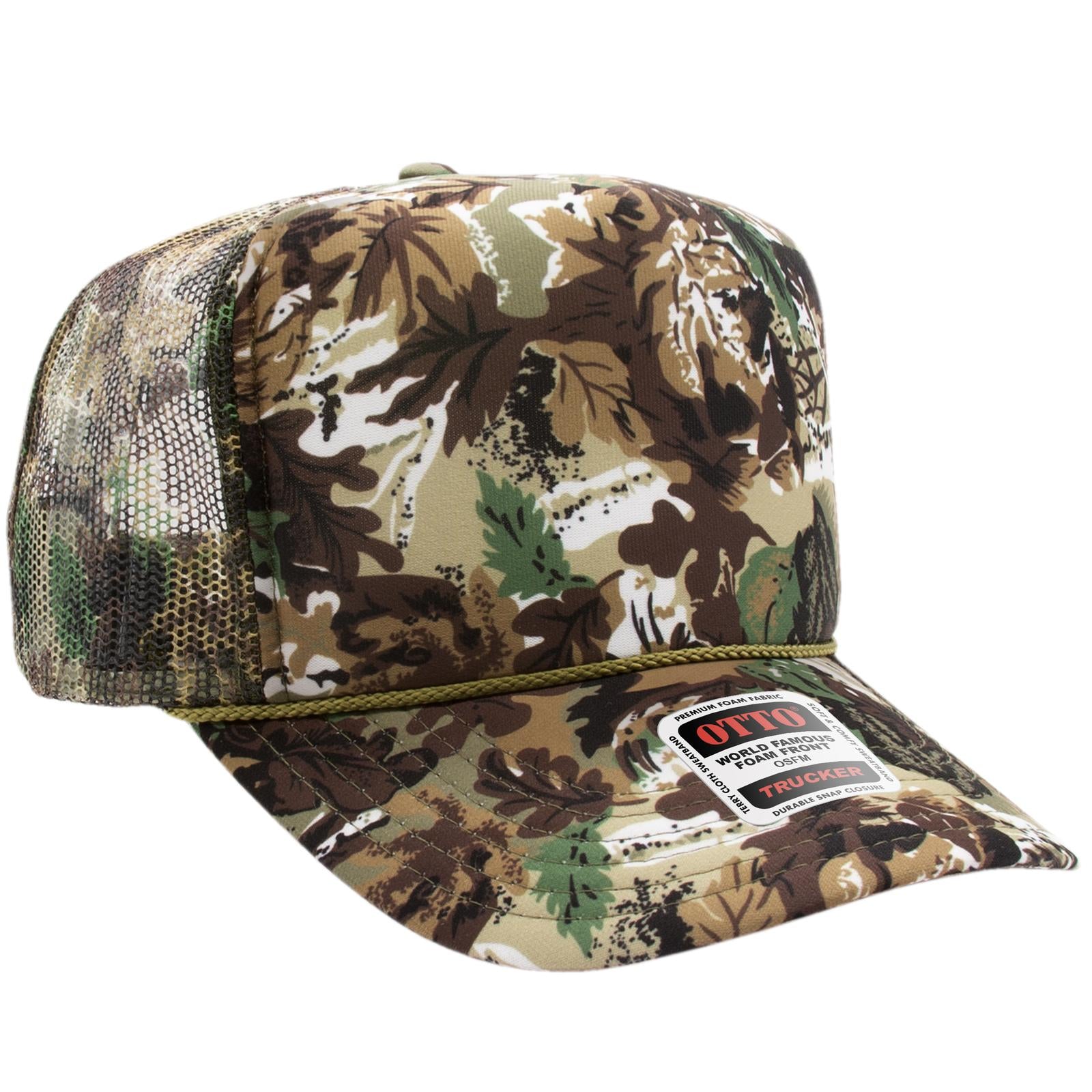 Right View of 180705 - Lt.Lod/Brn/Kly OTTO CAP 5 Panel High Crown Mesh Back Trucker Hat