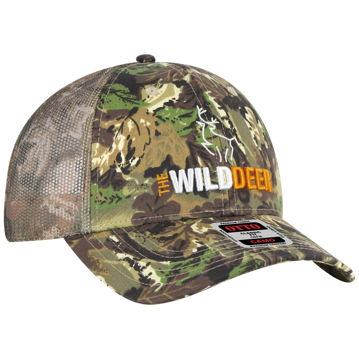 Right View of 180705 - Lt.Lod/Brn/Kly OTTO CAP Camouflage 6 Panel Low Profile Mesh Back Trucker Hat