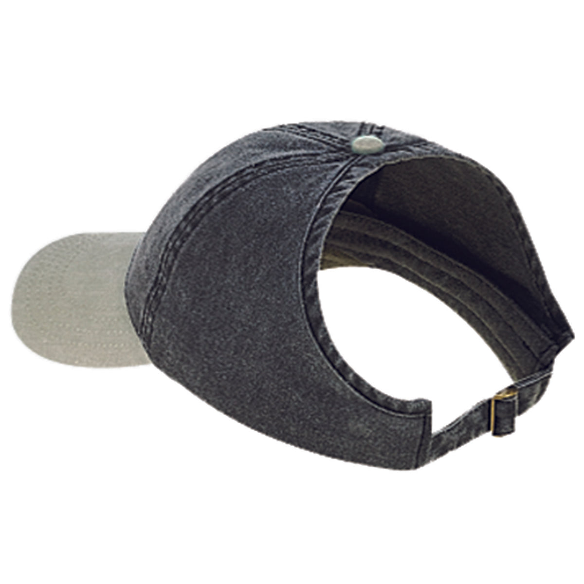 Right View of 3203 - Kha/Blk OTTO CAP 4 Panel Ponytail Cap