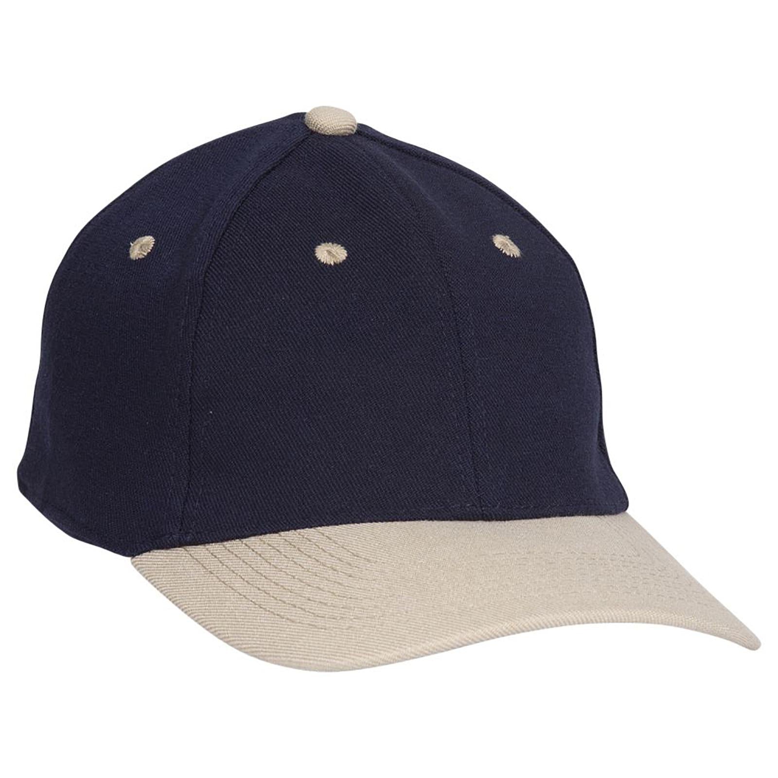 Front View of 3204 - Kha/Nvy OTTO CAP "OTTO FLEX" Fitted 6 Panel Low Profile Baseball Cap