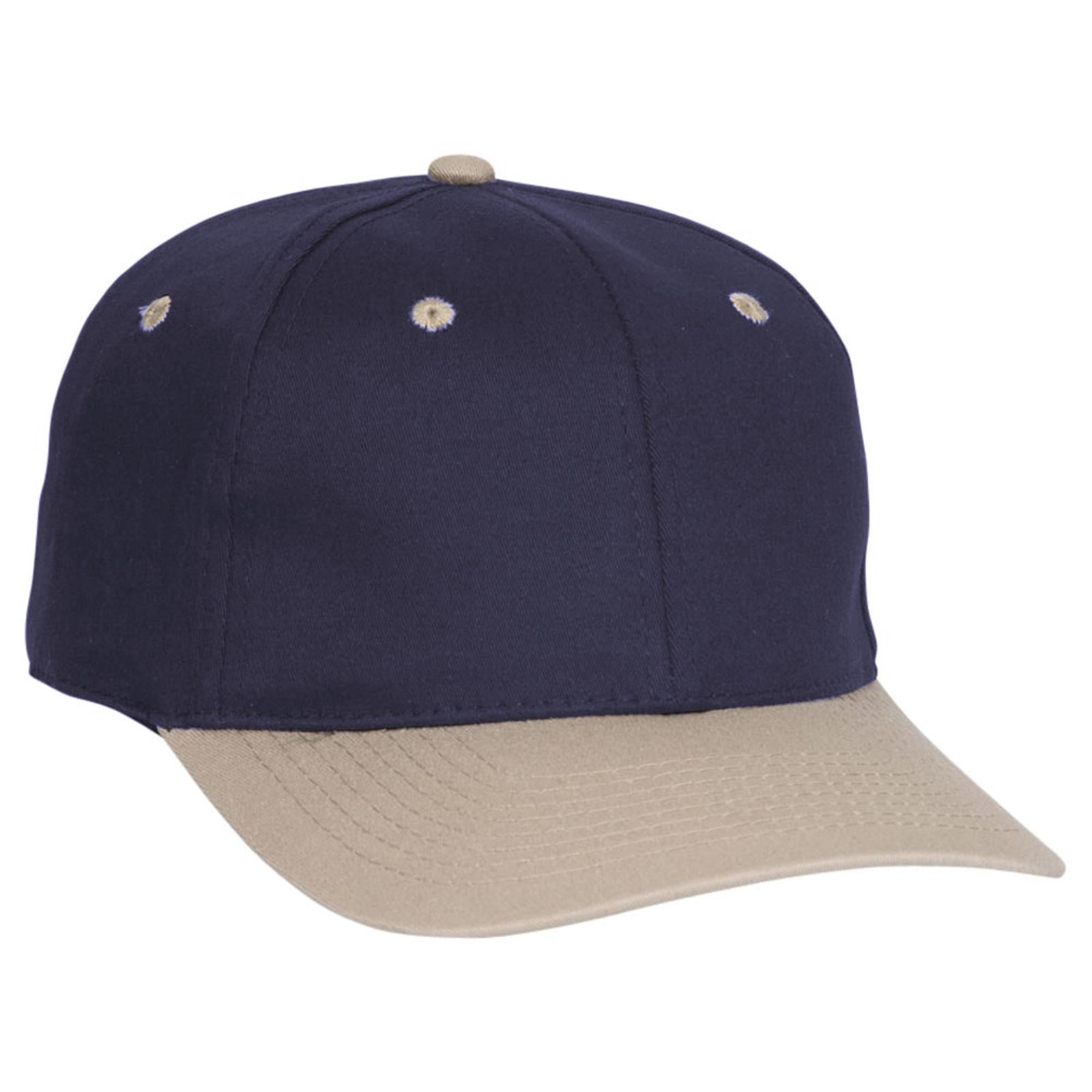 Front View of 3204 - Kha/Nvy OTTO CAP "OTTO FLEX" Fitted 6 Panel Low Profile Baseball Cap