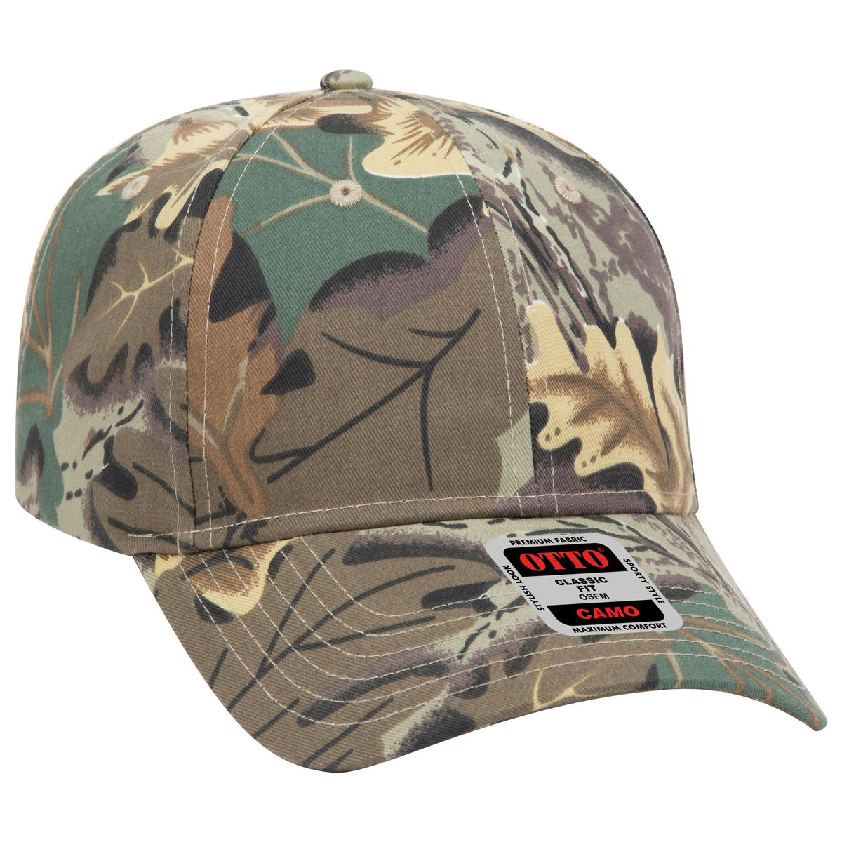 Right View of 320734 - Kha/Brn/Lt.Ol.Grn OTTO CAP Camouflage 6 Panel Low Profile Baseball Cap