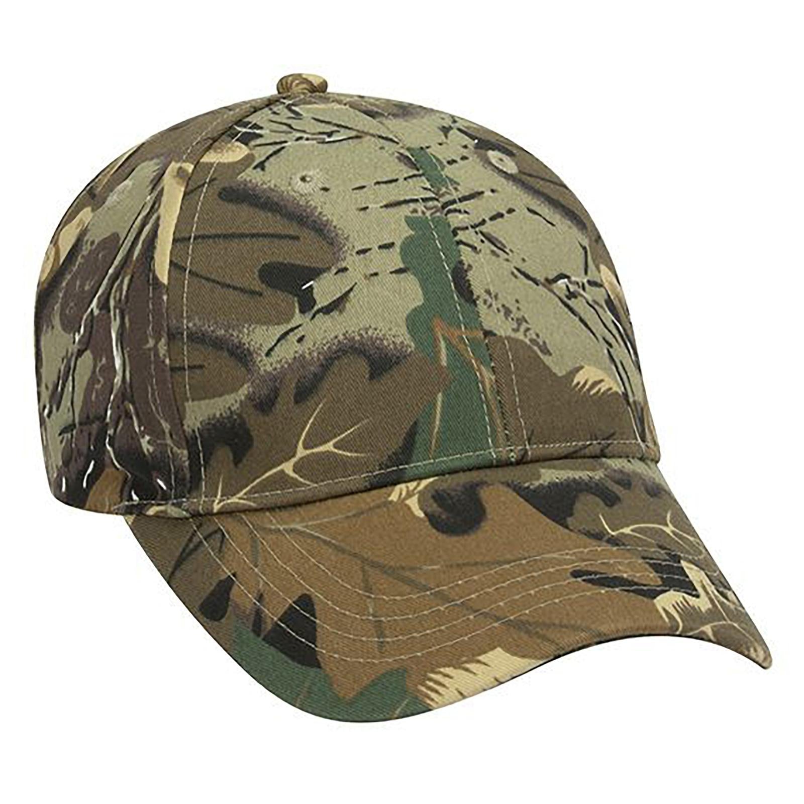 Front View of 320734 - Kha/Brn/Lt.Ol.Grn OTTO CAP Camouflage Young Adult 6 Panel Low Profile Baseball Cap