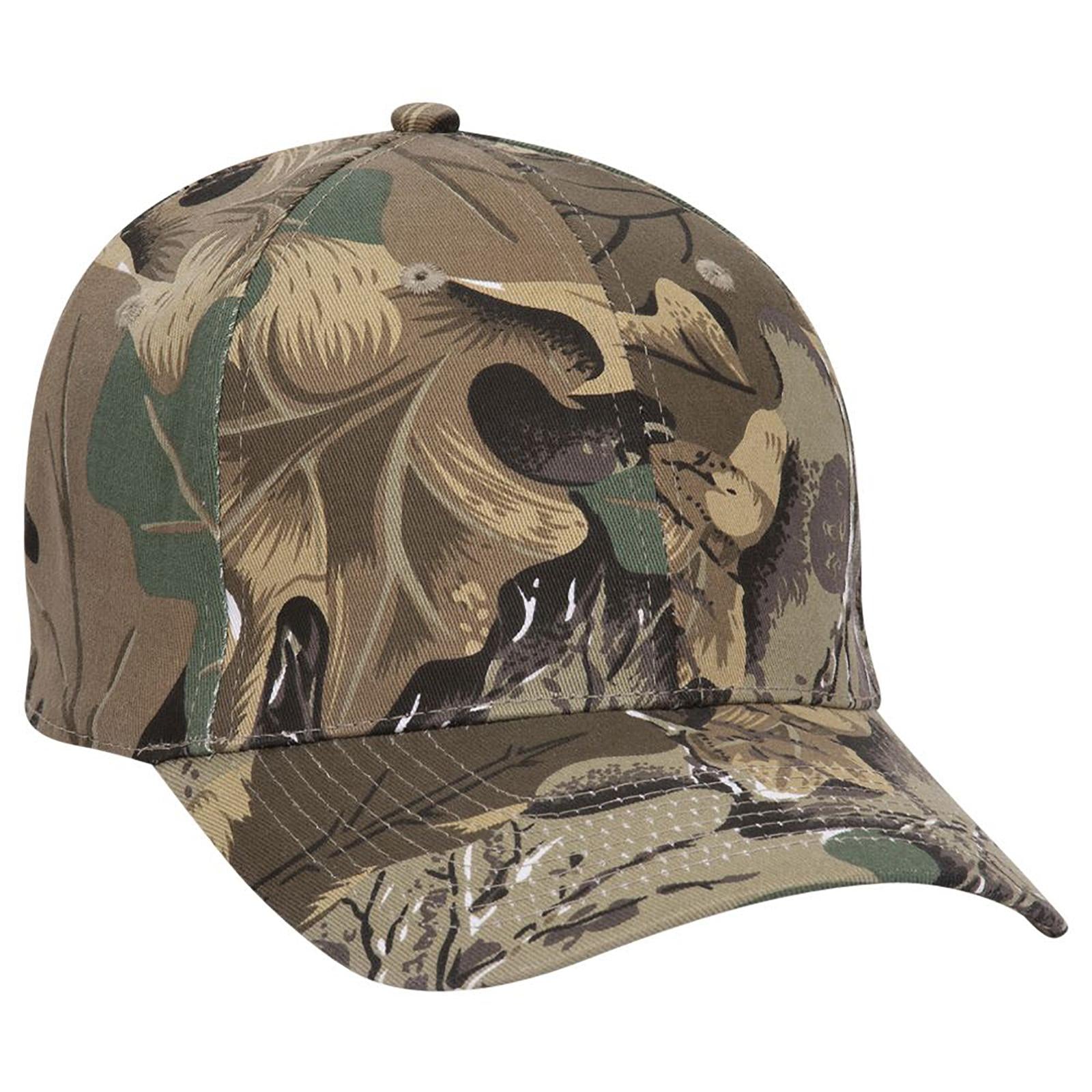 Front View of 320734 - Kha/Brn/Lt.Ol.Grn OTTO CAP "OTTO FLEX" Fitted Camouflage 6 Panel Low Profile Baseball Cap
