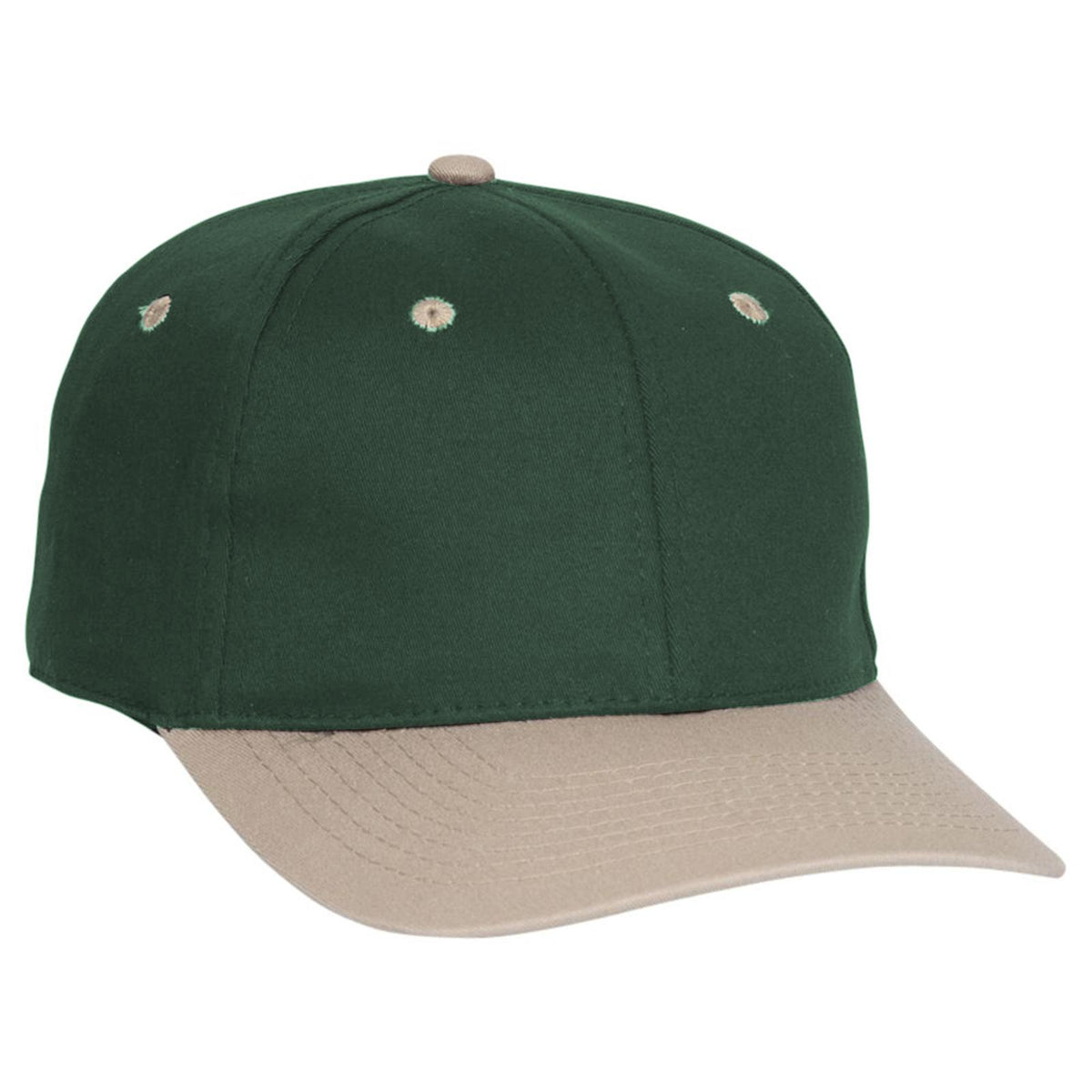 Right View of 3217 - Kha/Dk.Grn OTTO CAP "OTTO FLEX" Fitted 6 Panel Low Profile Baseball Cap