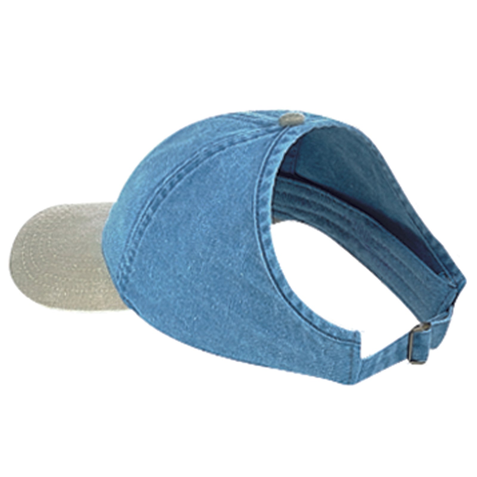 Front View of 3230 - Kha/Sk.Blu OTTO CAP 4 Panel Ponytail Cap