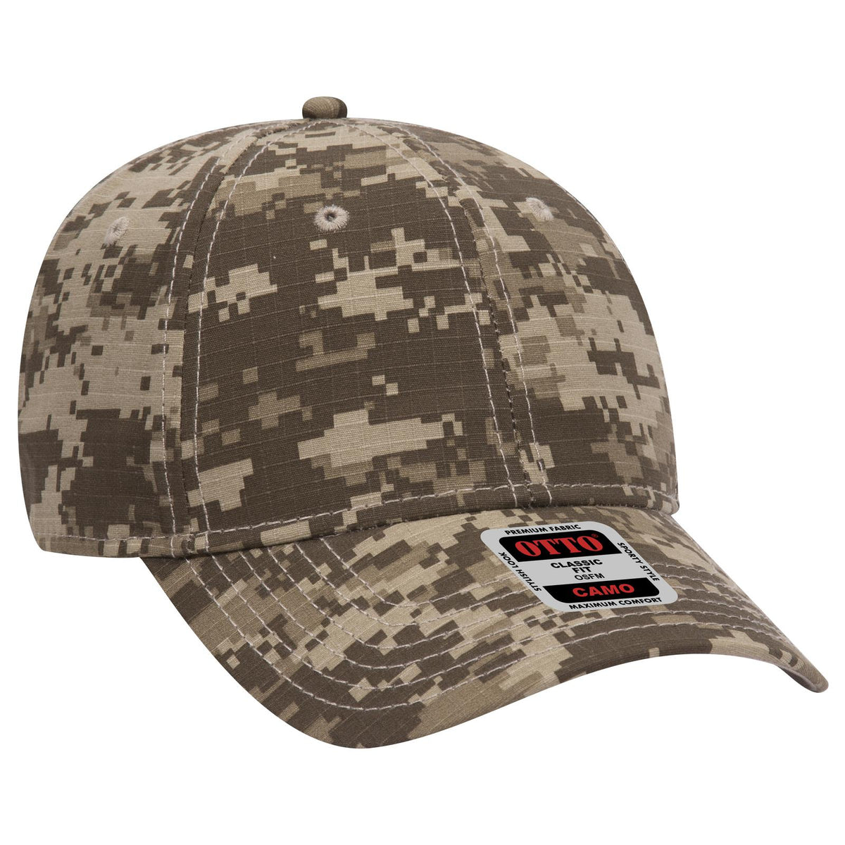 Right View of 324653A - Kha/D.Ol.Grn/D.Kha OTTO CAP Camouflage 6 Panel Low Profile Baseball Cap