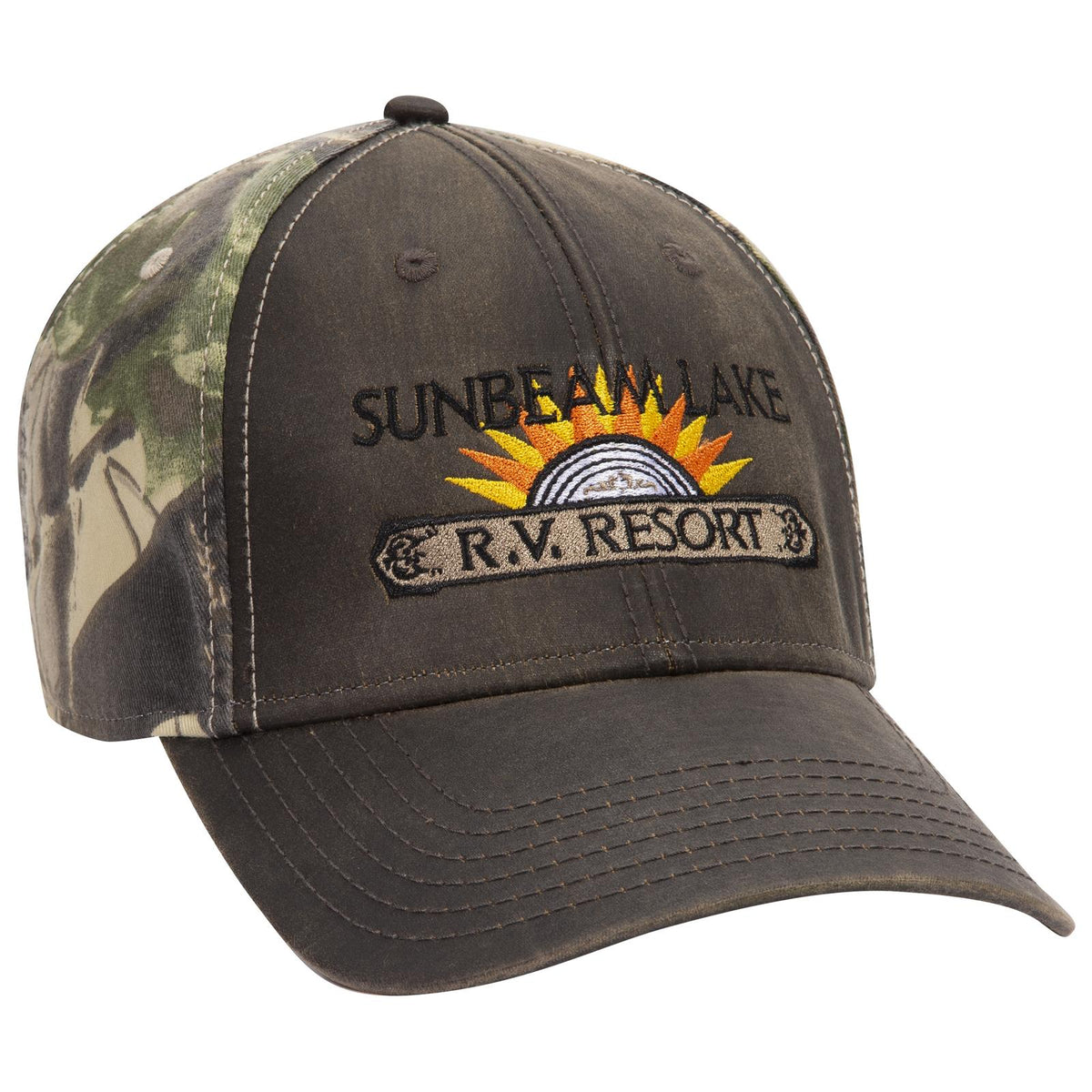 Right View of 39320317 - Dk.Brn/Kha/Blk/Dk.Grn OTTO CAP Camouflage 6 Panel Low Profile Baseball Cap