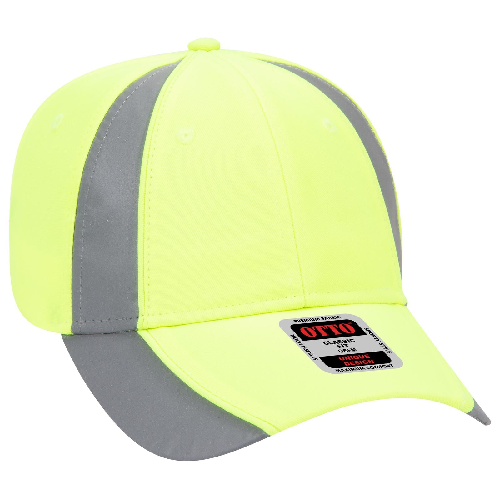 Right View of 4098 - N.Yel/Ref.Gry OTTO CAP 6 Panel Low Profile Baseball Cap