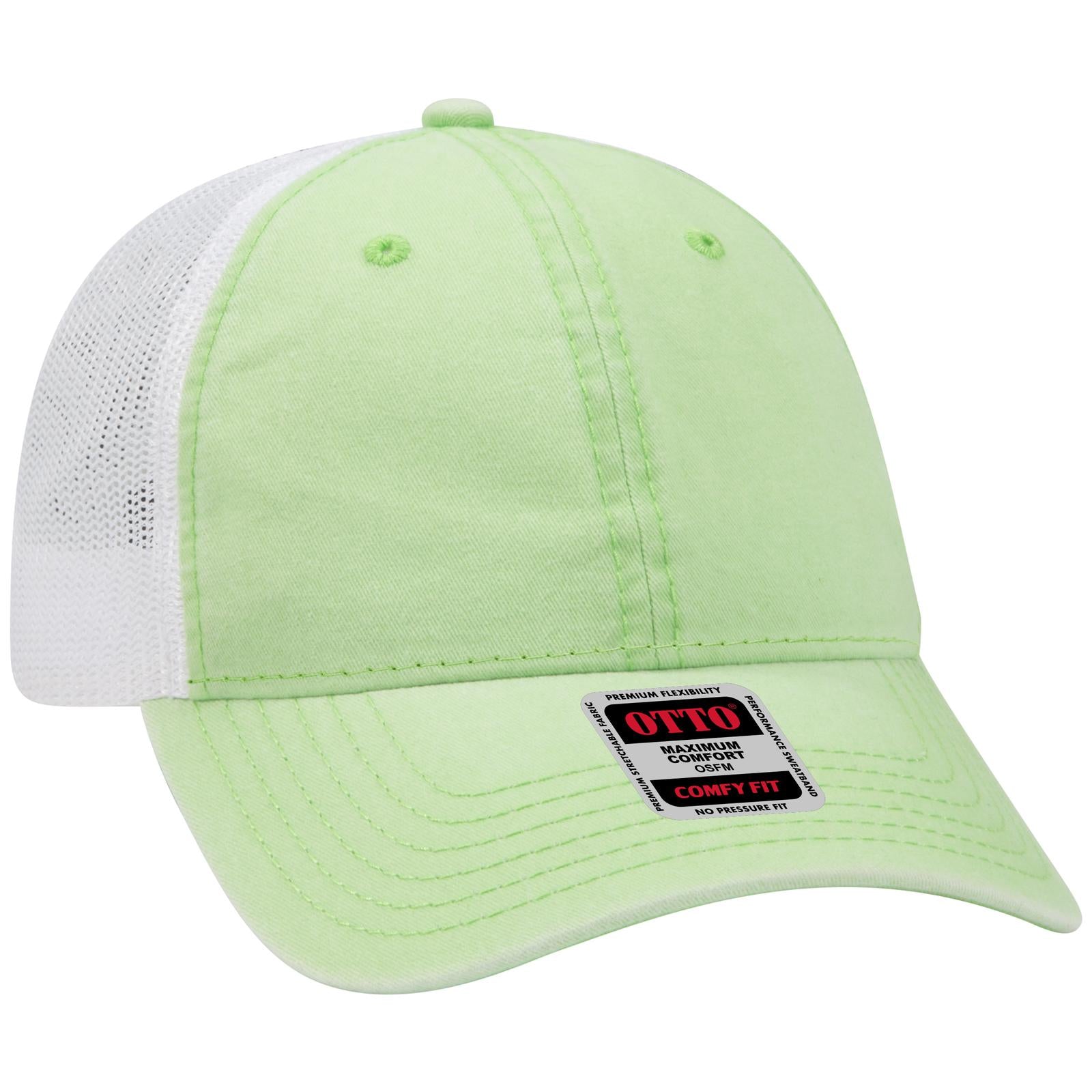 Right View of 666616 - Lime/Lime/Wht OTTO CAP "OTTO COMFY FIT" 6 Panel Low Profile Mesh Back Trucker Hat
