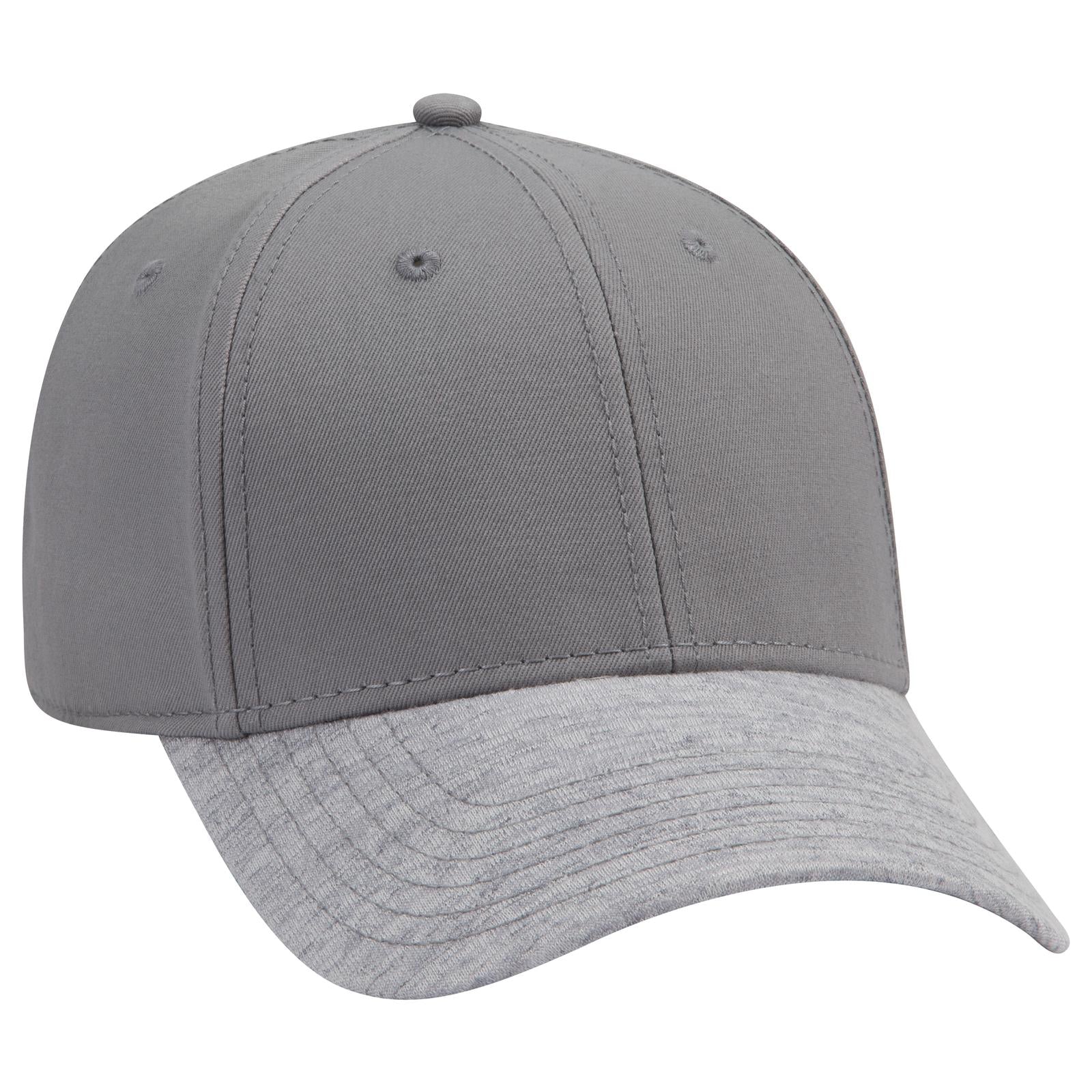 Front View of 7414 - Heath.Gry/Gry OTTO CAP 6 Panel Low Profile Baseball Cap