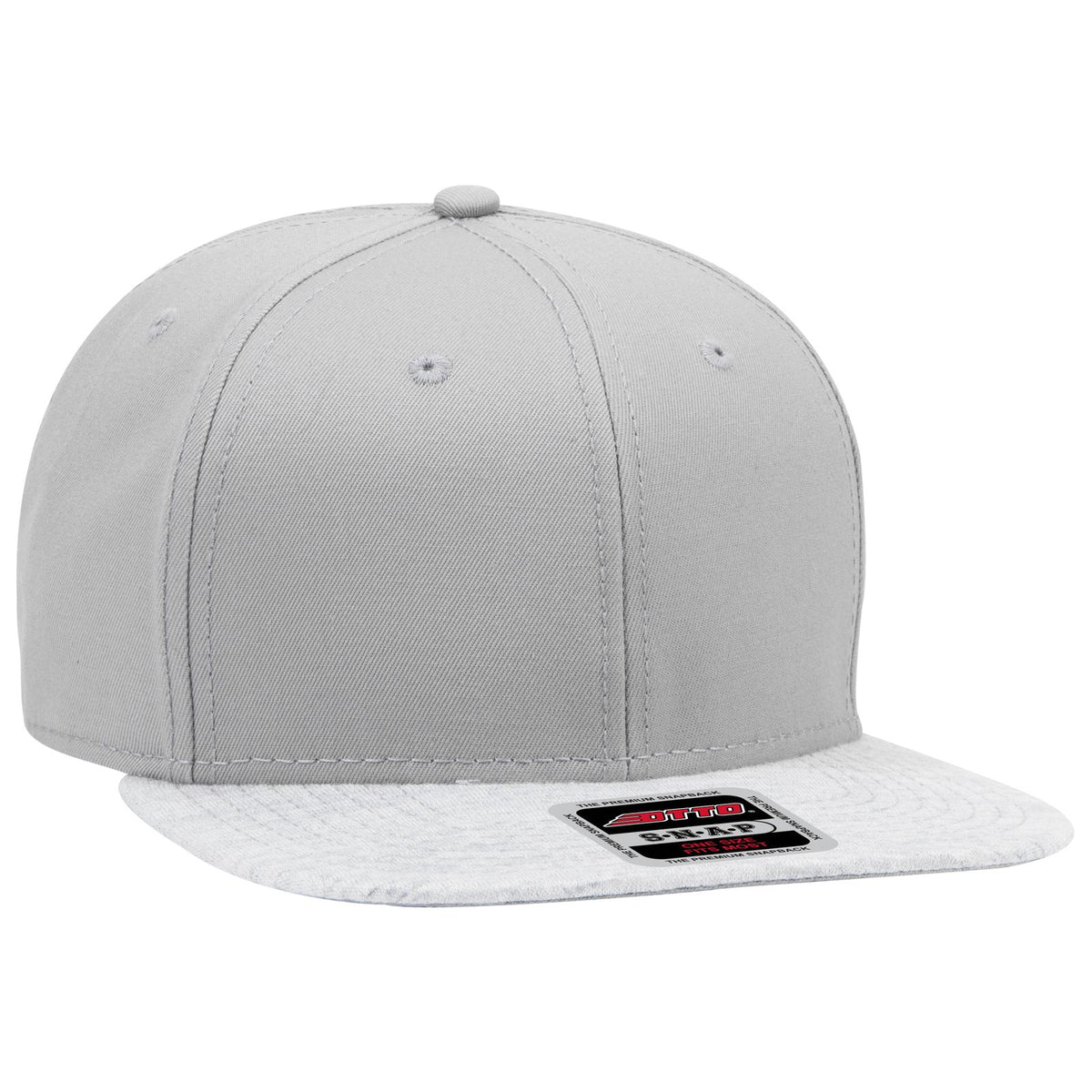 Right View of 7414 - Heath.Gry/Gry OTTO CAP "OTTO SNAP" 6 Panel Mid Profile Snapback Hat