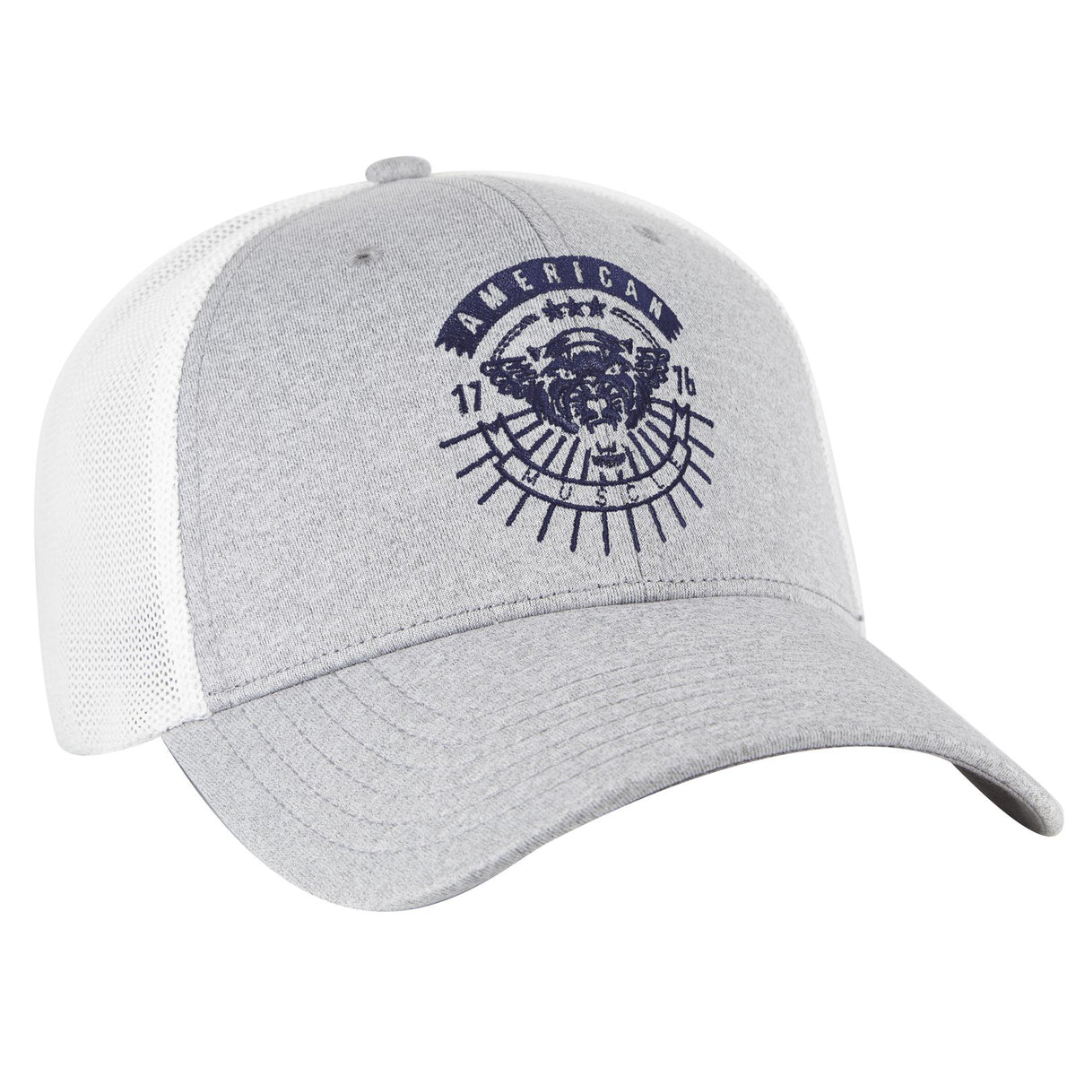 Right View of 7416A - Ht.Gry/Wht OTTO CAP "OTTO FLEX" Fitted 6 Panel Low Profile Mesh Back Trucker Hat