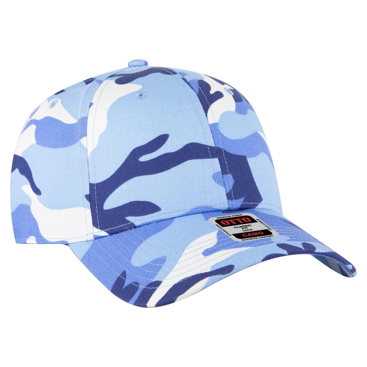 Right View of 97104 - Aqua/Lk Blu OTTO CAP Camouflage 6 Panel Low Profile Baseball Cap