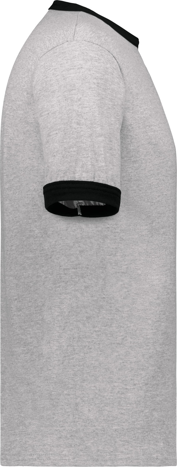 Right View of ATHLETIC HEATHER/BLACK ADULT RINGER T-SHIRT
