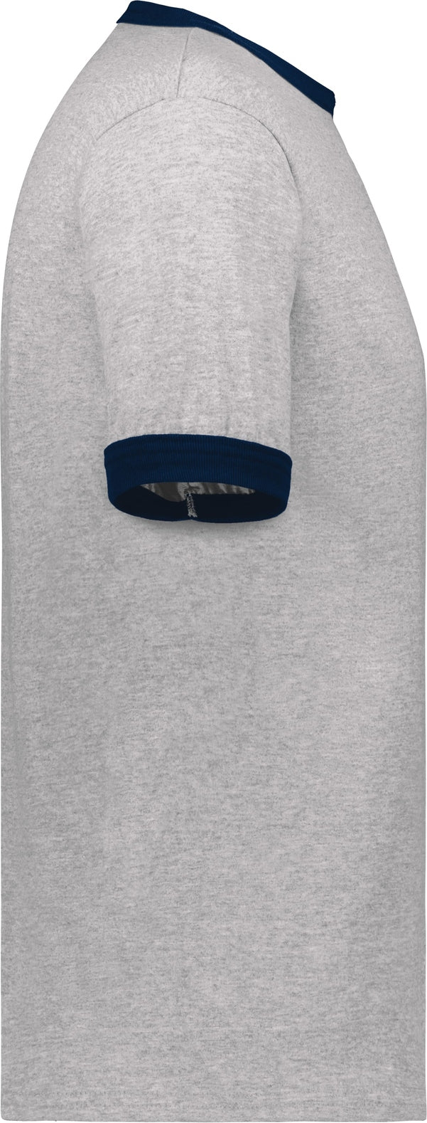 Right View of ATHLETIC HEATHER/NAVY ADULT RINGER T-SHIRT