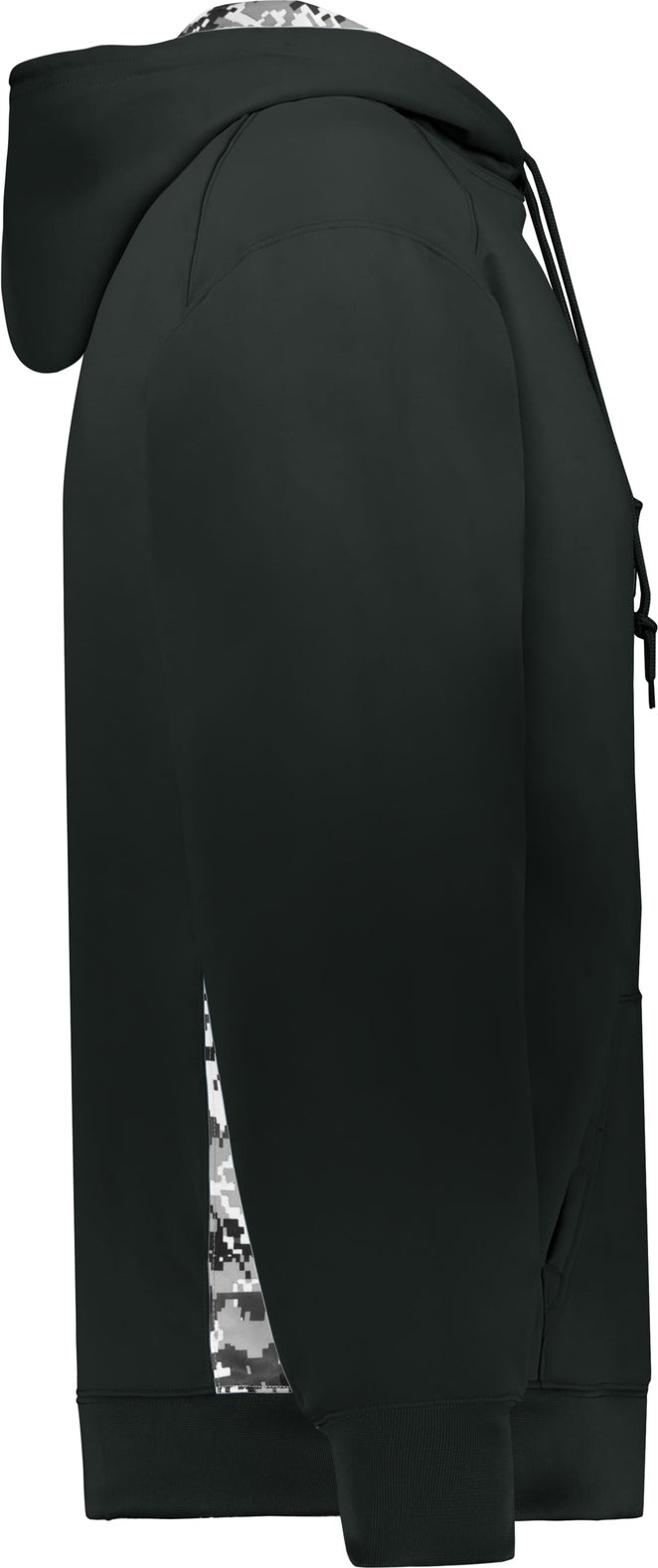 Right View of BA BLACK/WHITE DIGITAL DIGITAL COLOR BLOCK HOODIE
