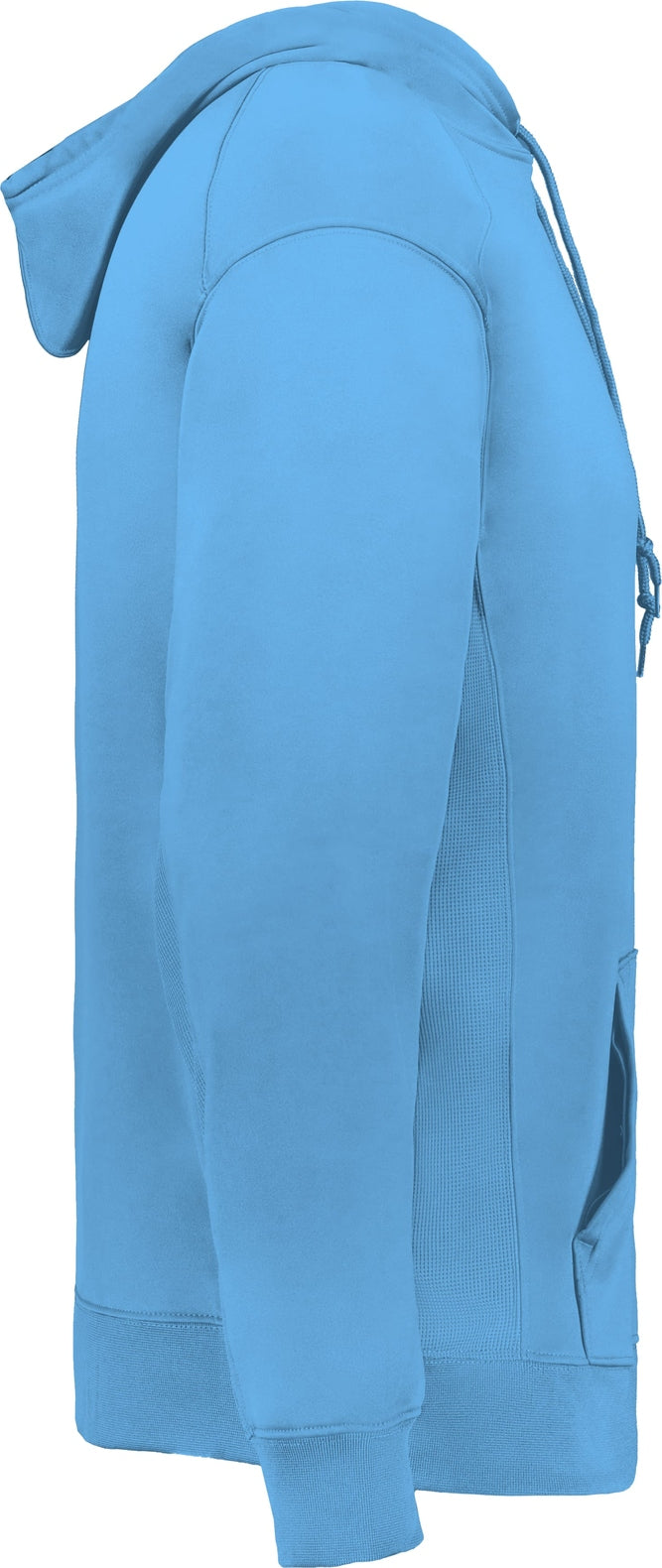 Right View of BA COLUMBIA BLUE PERFORMANCE FLEECE HOODIE