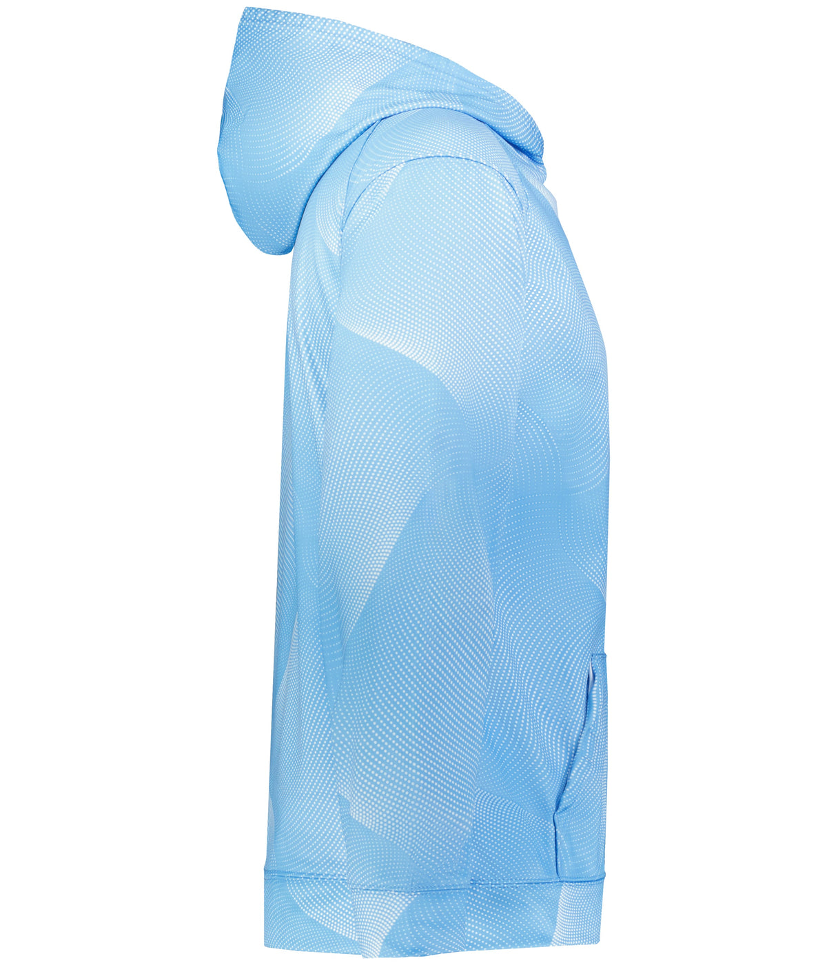 Right View of BA COLUMBIA BLUE WARP YOUTH WARP HOODIE