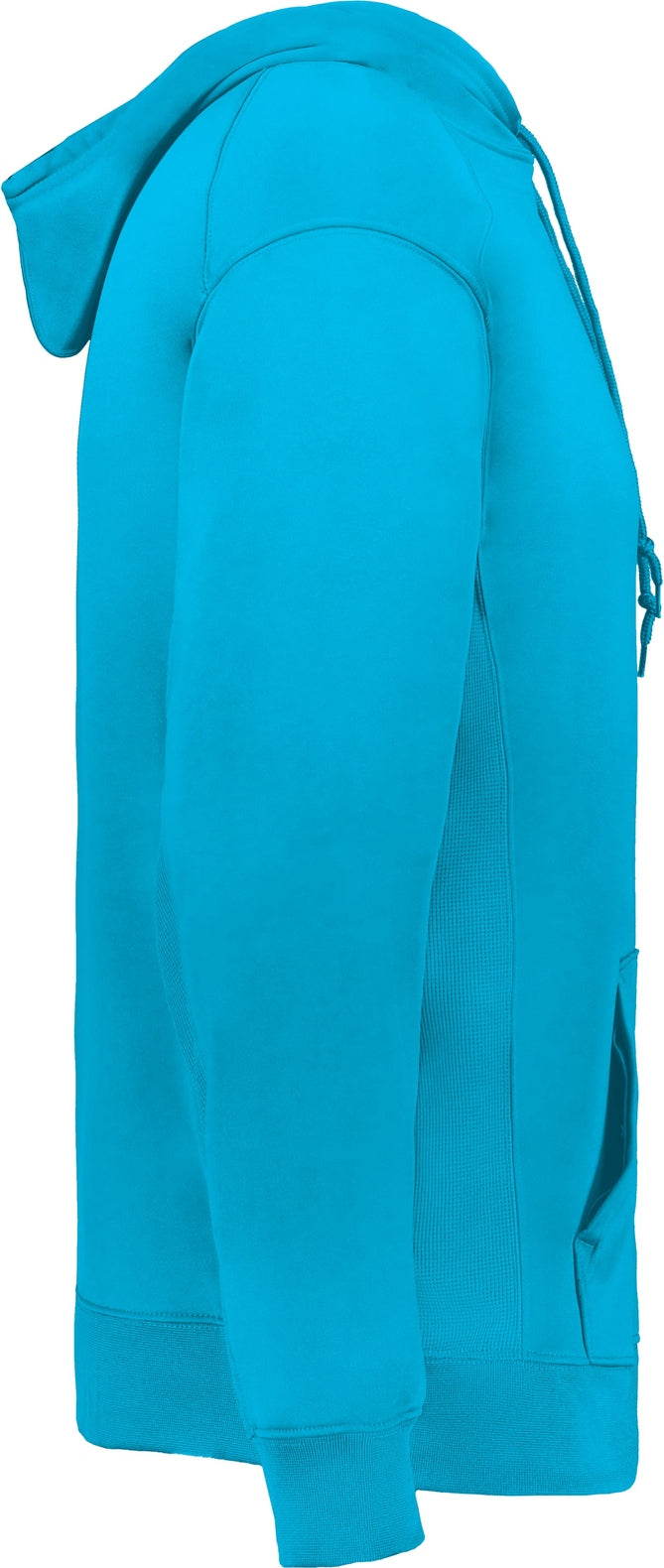 Right View of BA ELECTRIC BLUE PERFORMANCE FLEECE HOODIE