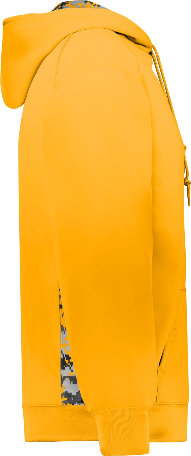 Right View of BA GOLD/GOLD DIGITAL DIGITAL COLOR BLOCK HOODIE
