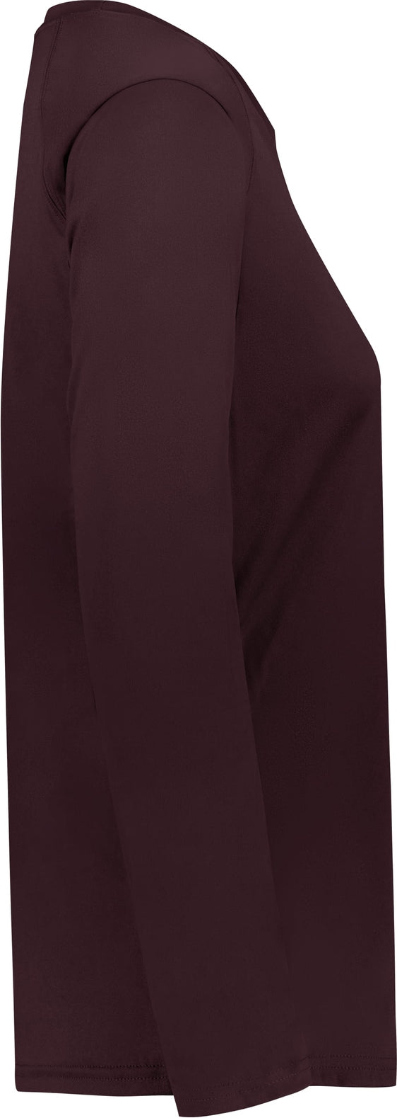 Right View of BA MAROON LADIES B-CORE L/S TEE