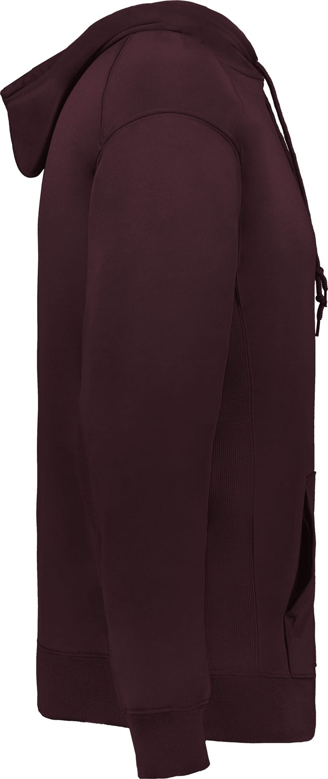 Right View of BA MAROON PERFORMANCE FLEECE HOODIE