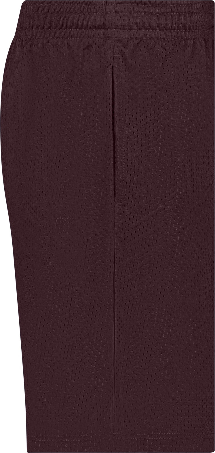 Right View of BA MAROON POCKETED MESH SHORT
